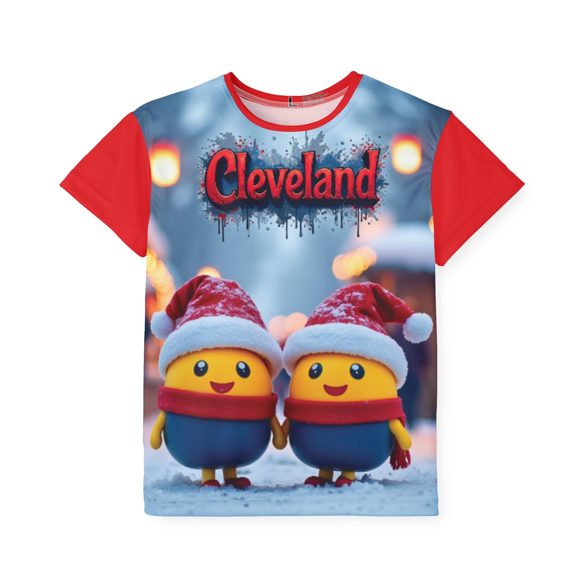 Cleveland Kids Jersey, Fun Holiday Jersey, Kids Team T-Shirt, Unique AOP Shirt, Perfect for Christmas, Gift