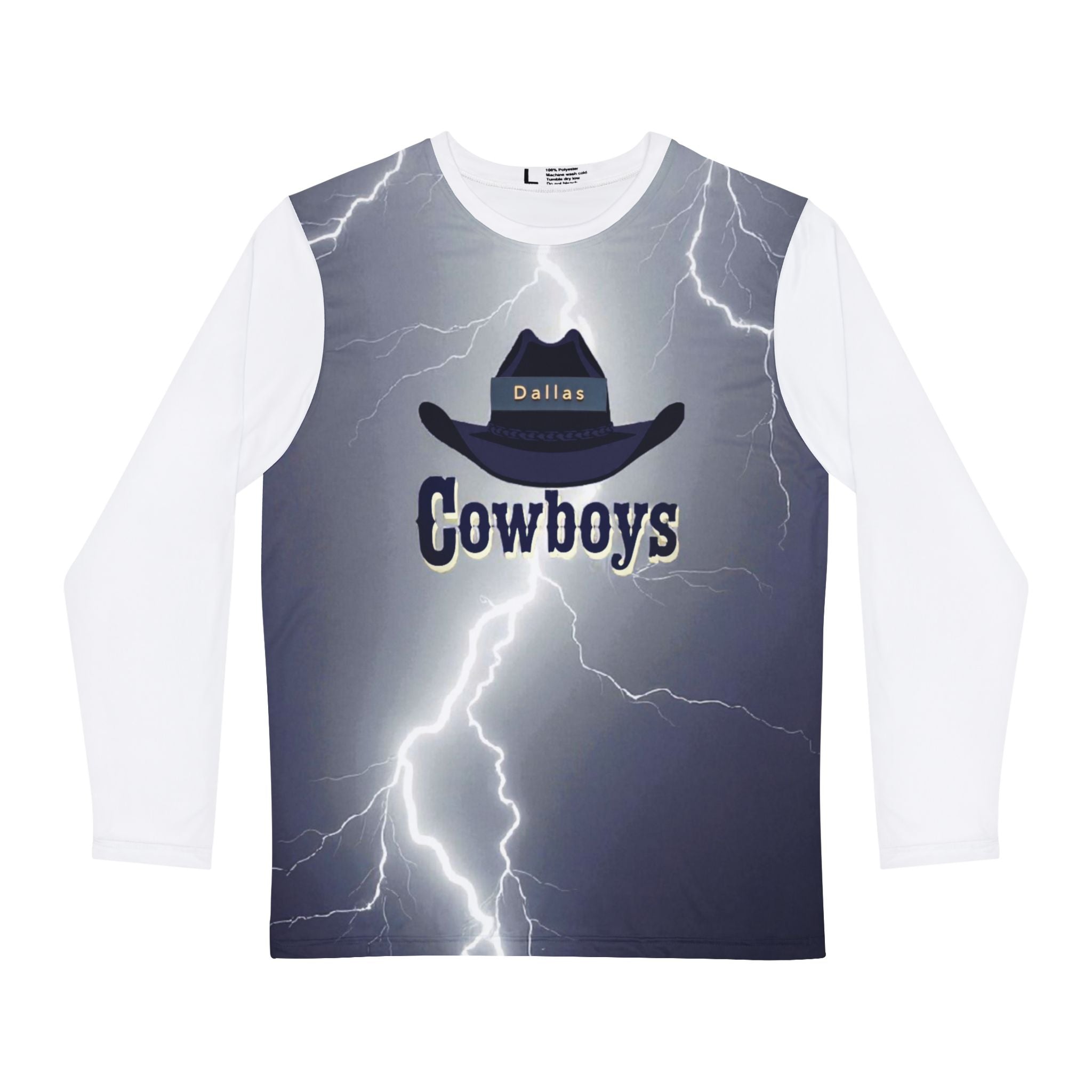 Cowboys Lightning Men's Long Sleeve Shirt, Perfect for Game Day, for Gifts , Athletic Wear