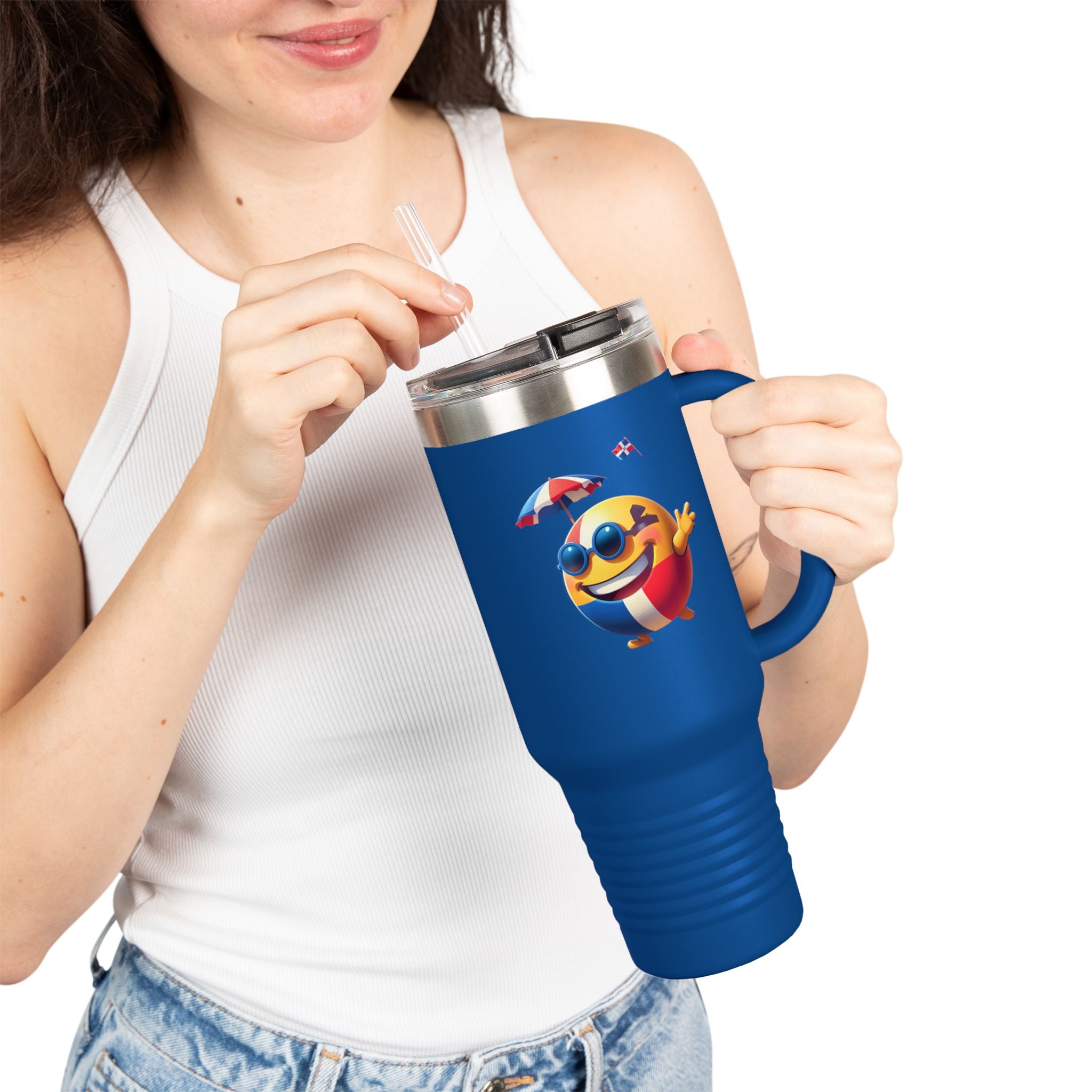 Taza térmica de viaje de República Dominicana - 40 Oz  Perfecta para la playa y viajes