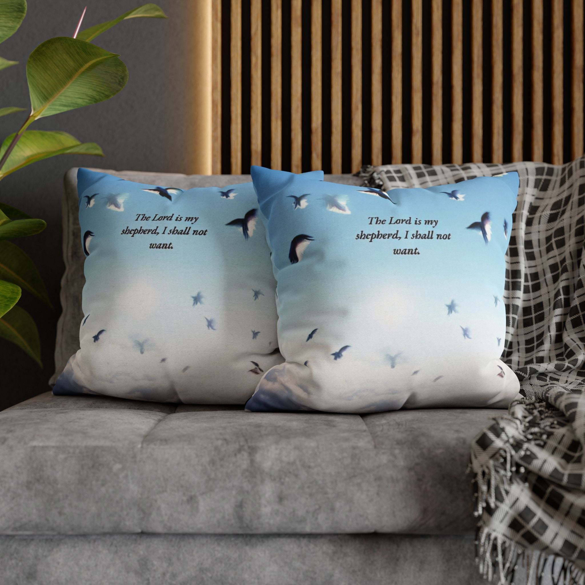 Inspirational Bird Print Pillowcase - Decorative Cushion Cover, Home Decor, Gift for Living Room, Bedroom, Spiritual Quote