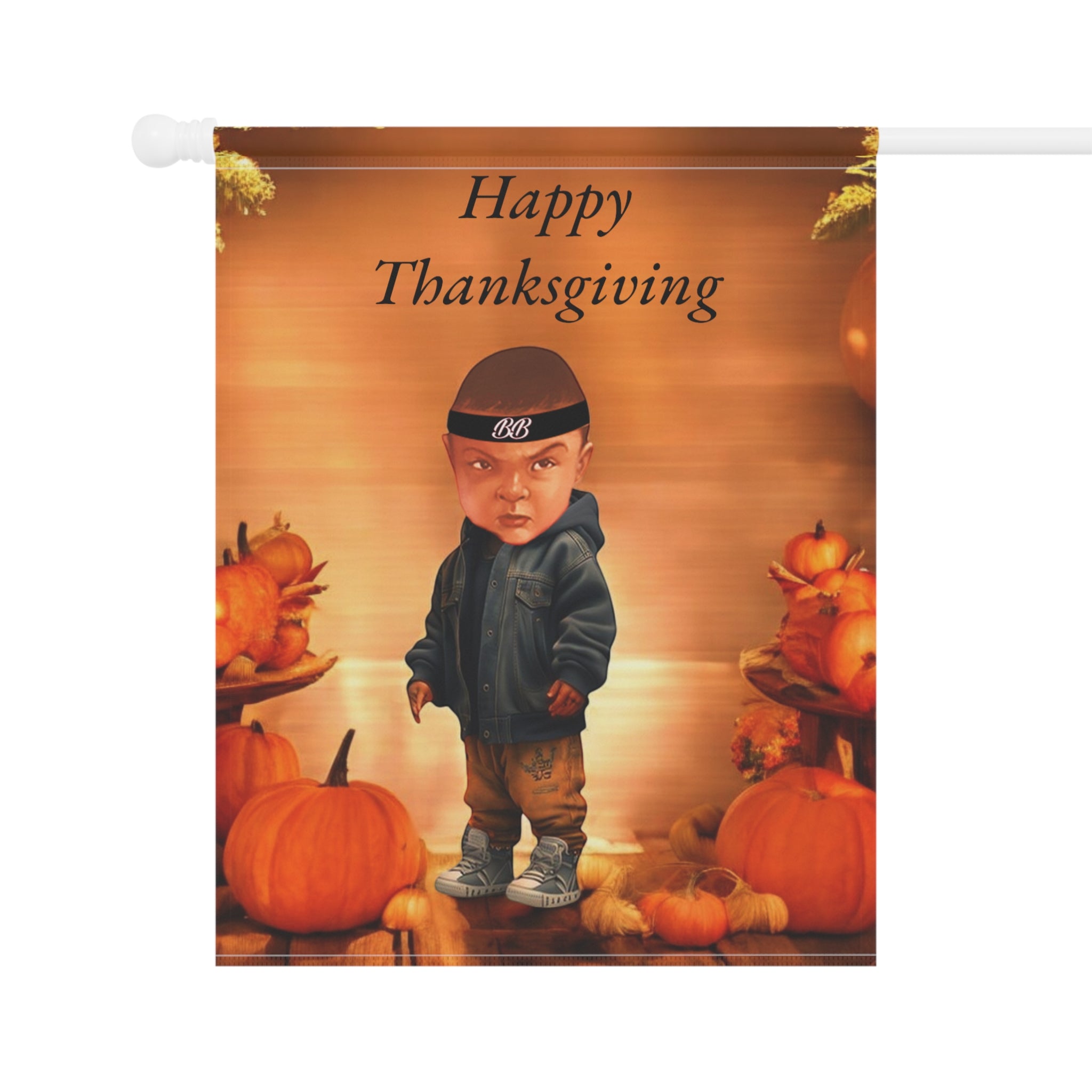 House Banner - Beautiful Welcome Sign for Garden and Home with Baby on Thanksgiving Day