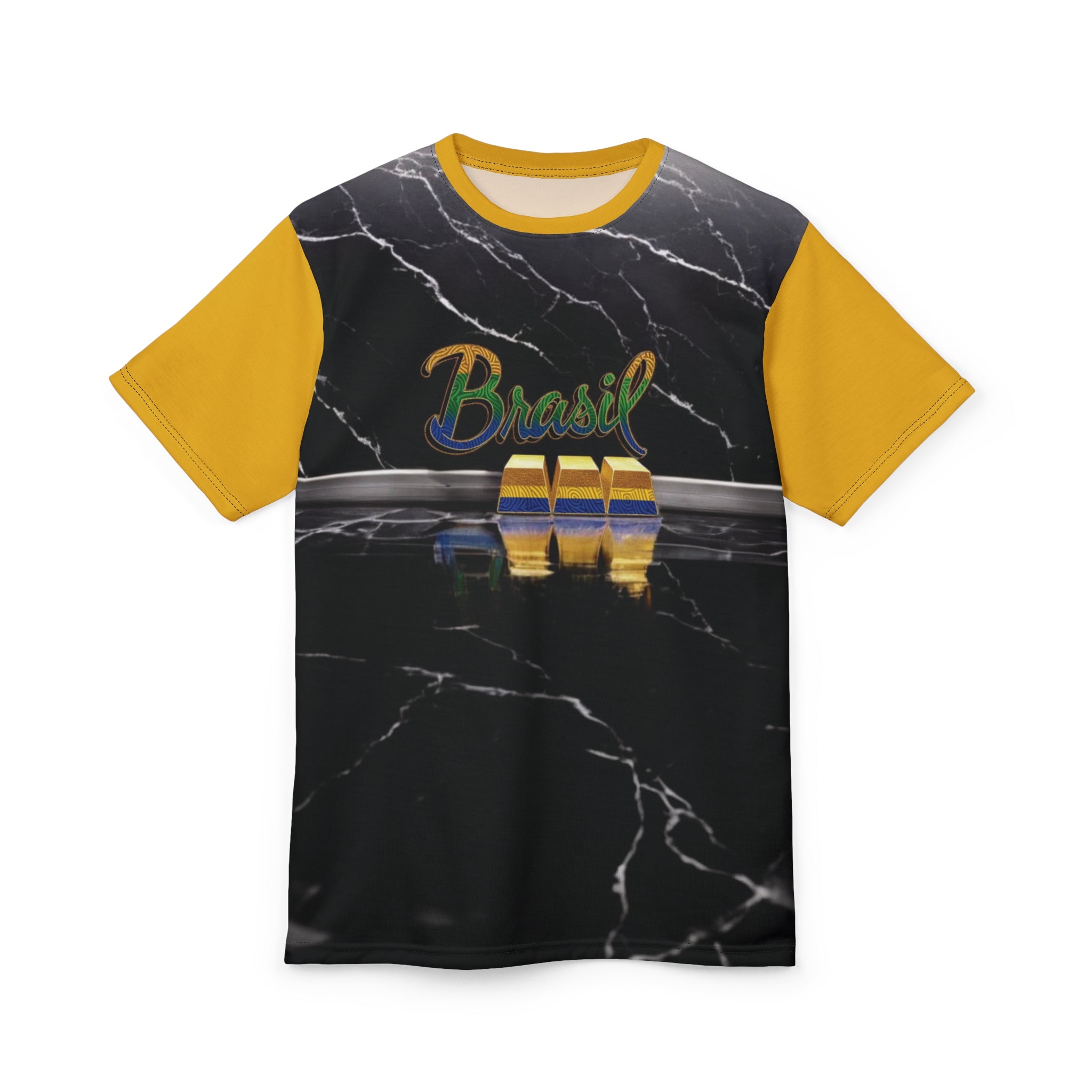 Camiseta Colorida Brasil Unissex com Corte e Costura – Moda Verão Tendência