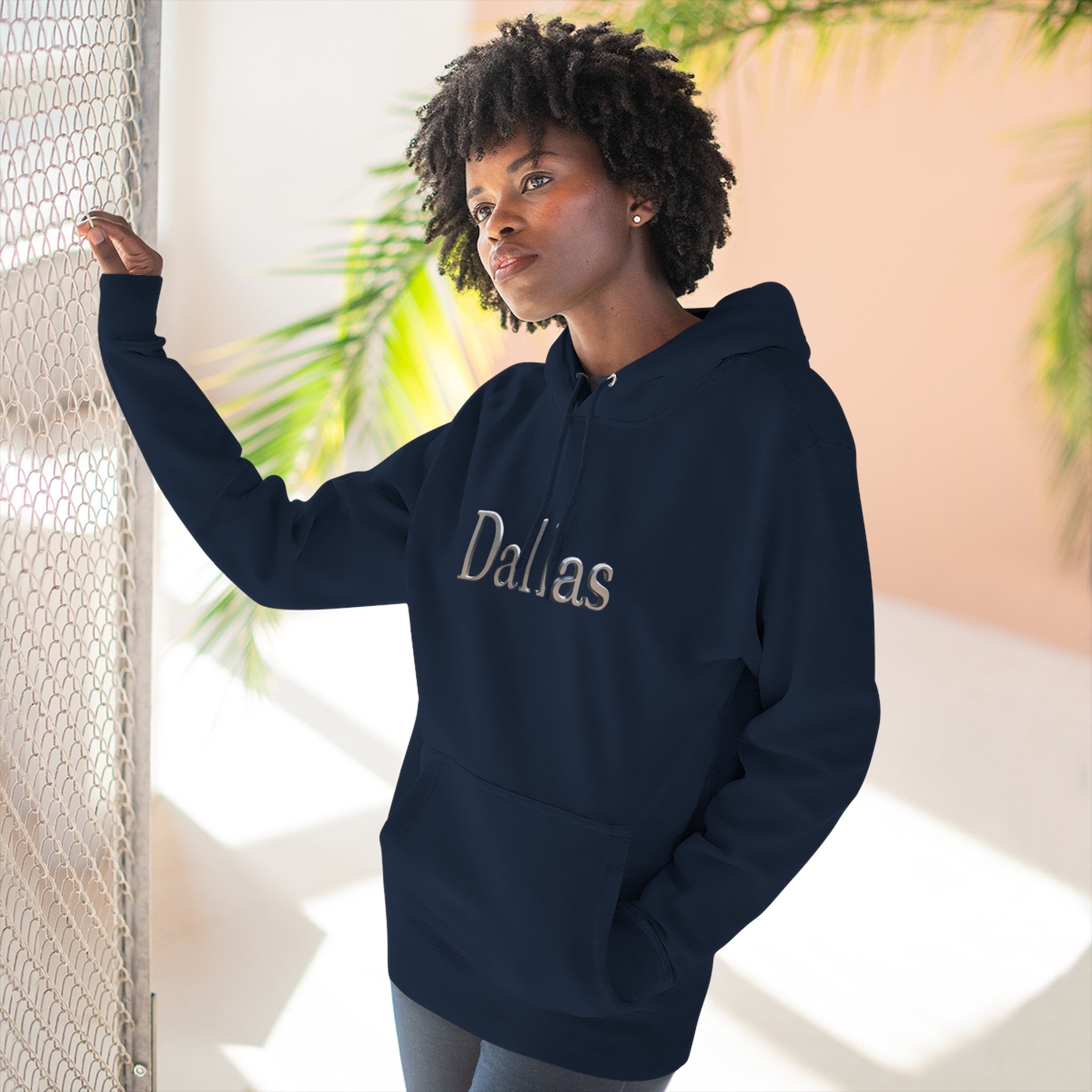 Dallas Three-Panel Fleece Hoodie | Cozy Casual Wear, City Pride Sweatshirt, Perfect Gift for Texas Lovers, Comfortable Everyday Hoodie