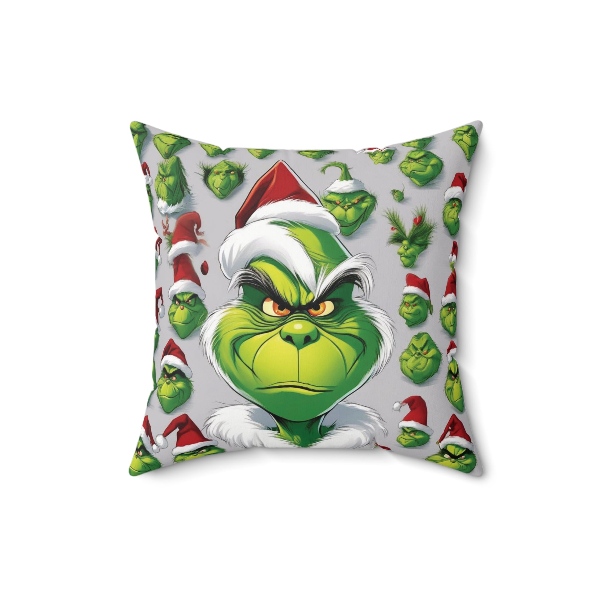 Grinch Face Pillow