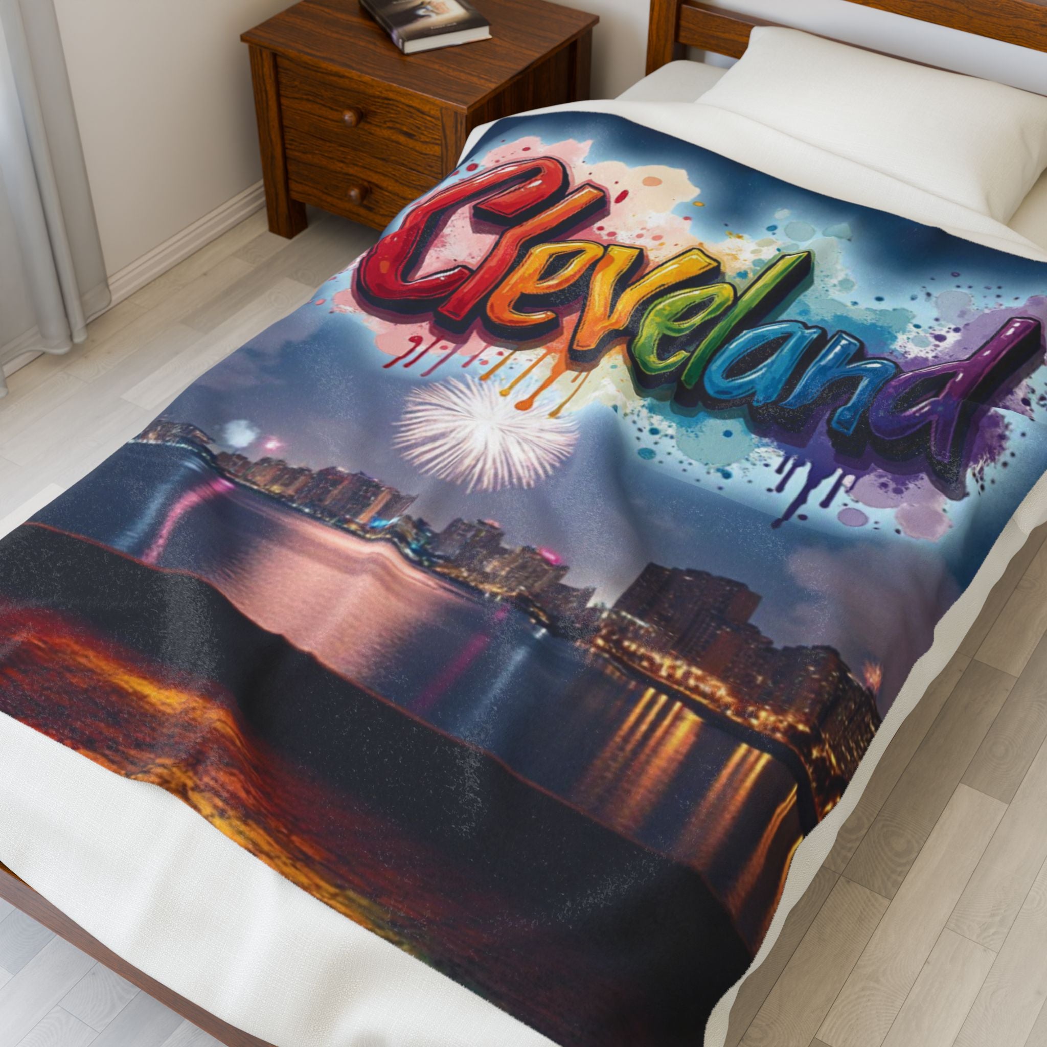 Cleveland Colorful Velveteen Plush Blanket