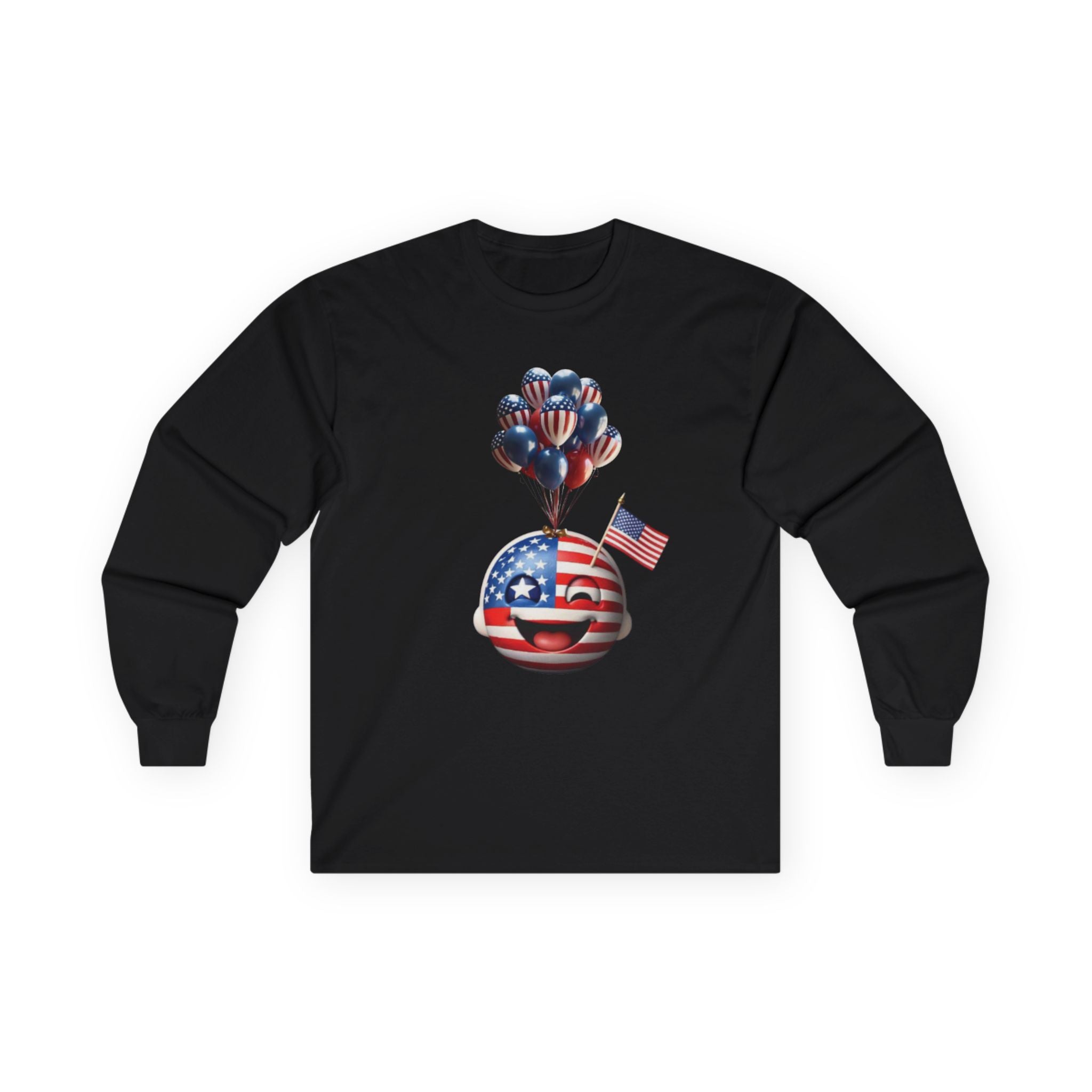 Patriotic Balloons Long Sleeve Tee - Celebrating Freedom & Fun