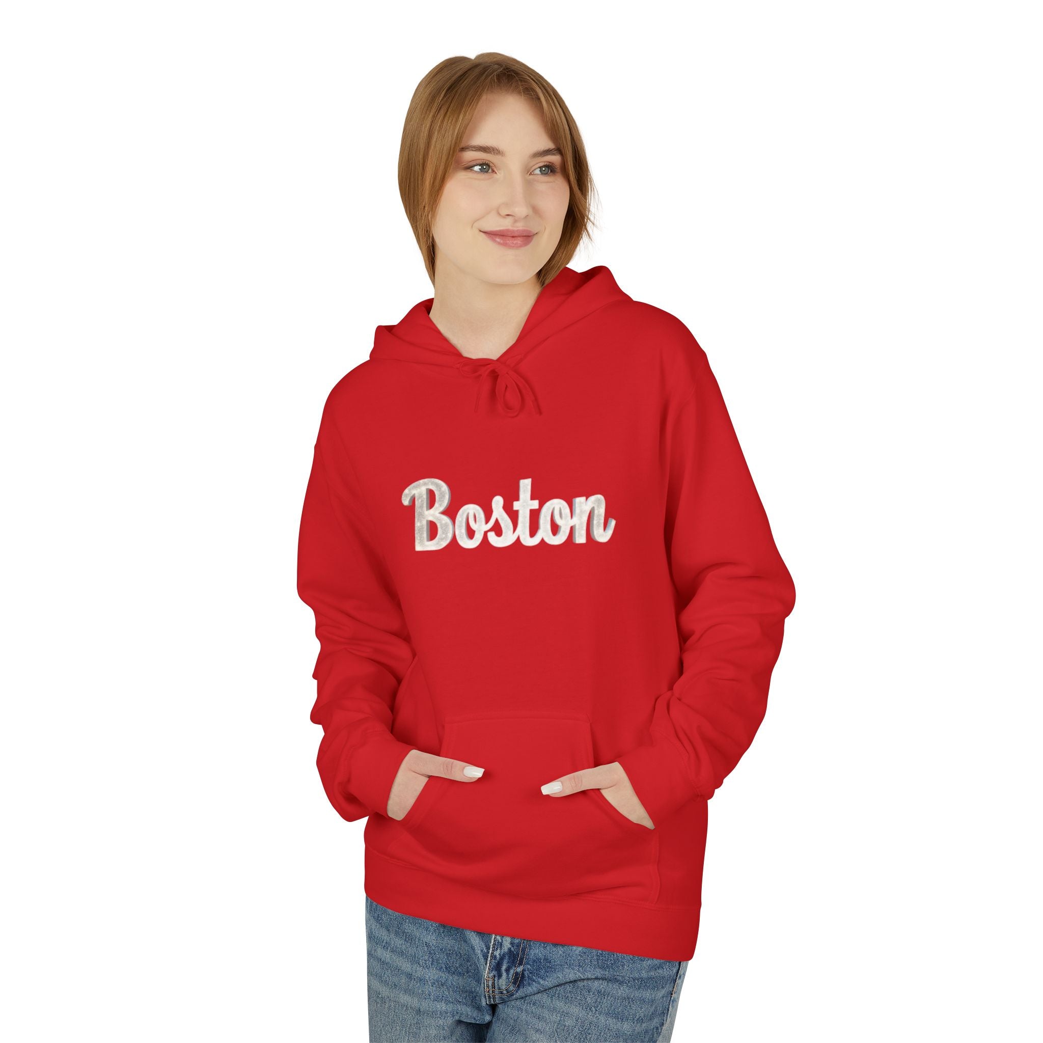 Cozy Unisex Fleece Hoodie with 'Boo' Design, Casual Wear, Gift for Halloween, Fall Fashion, Everyday Comfort, Perfect for Teens and Adults
