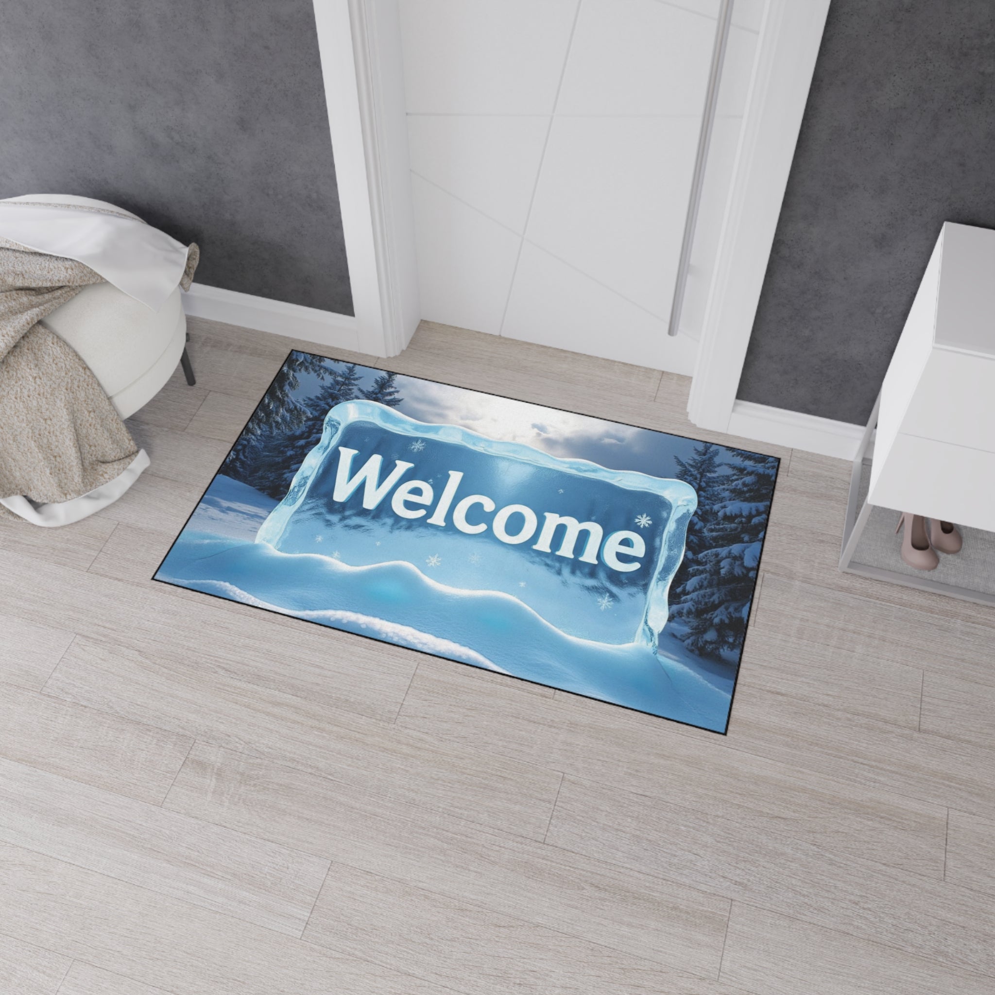 Winter Welcome Heavy Duty Floor Mat, Durable Entrance Rug, Non-Slip Outdoor Mat, Seasonal Home Decor, Holiday Welcome Mat