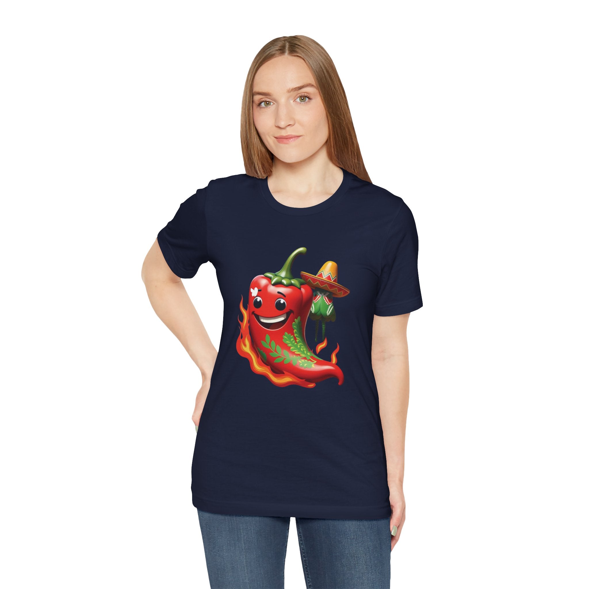 Camiseta gráfica con chile picante ardiente: ¡perfecta para celebraciones de fiestas!