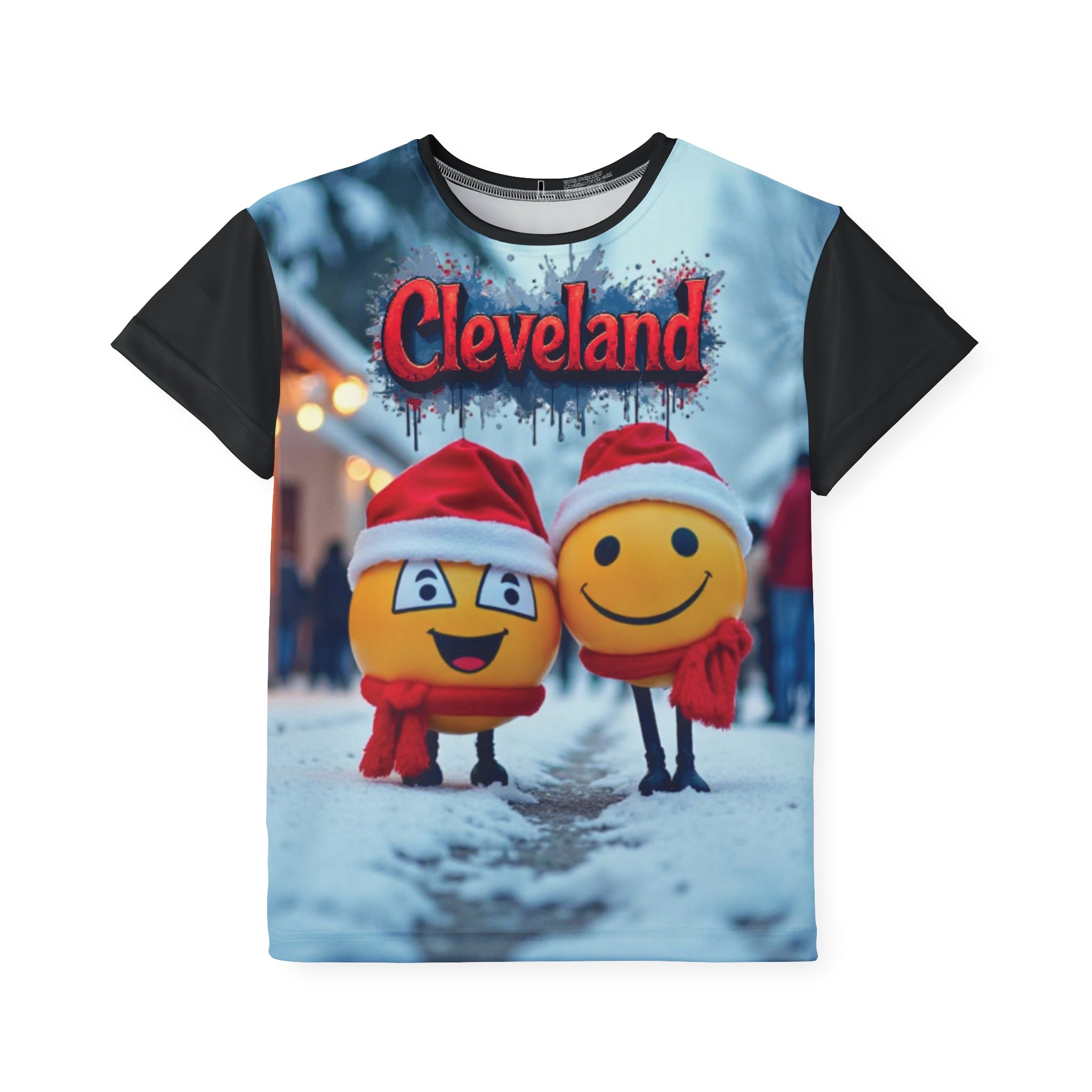 Cleveland Kids Jersey, Fun Holiday Jersey, Kids Team T-Shirt, Unique AOP Shirt, Perfect for Christmas, Gift