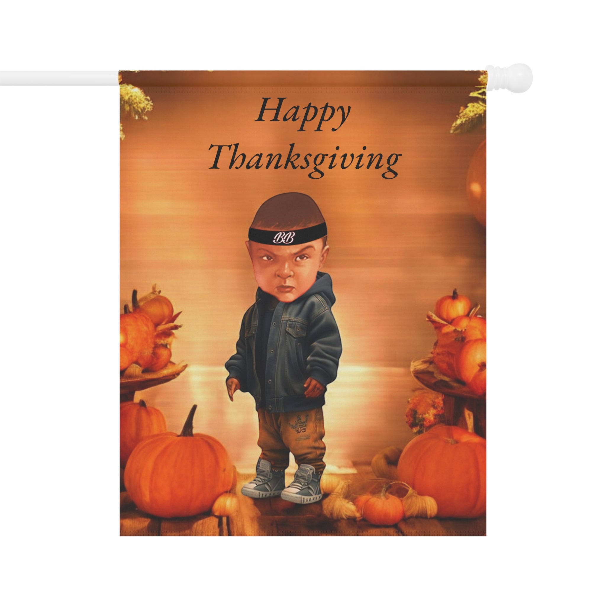 House Banner - Beautiful Welcome Sign for Garden and Home with Baby on Thanksgiving Day