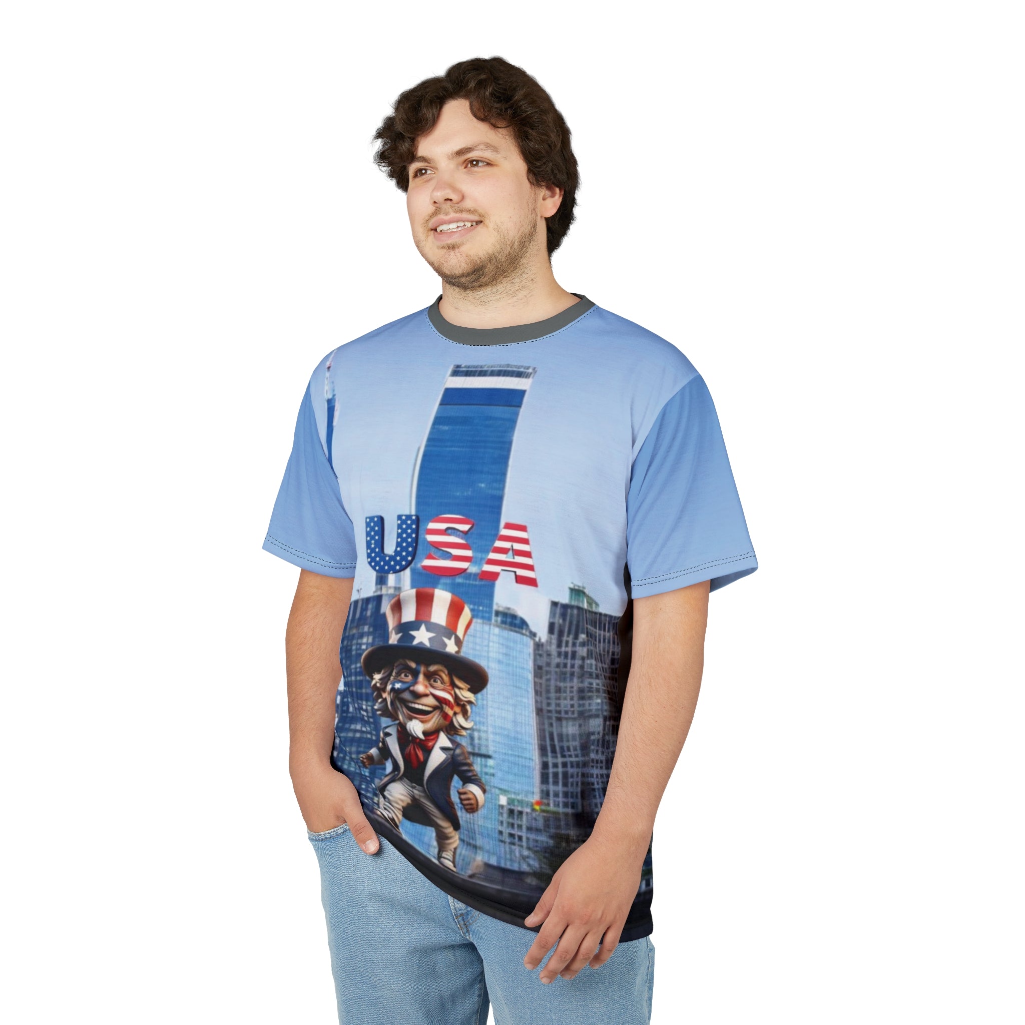 Patriotic USA Unisex Cut & Sew Tee – Perfect for Independence Day Celebrations