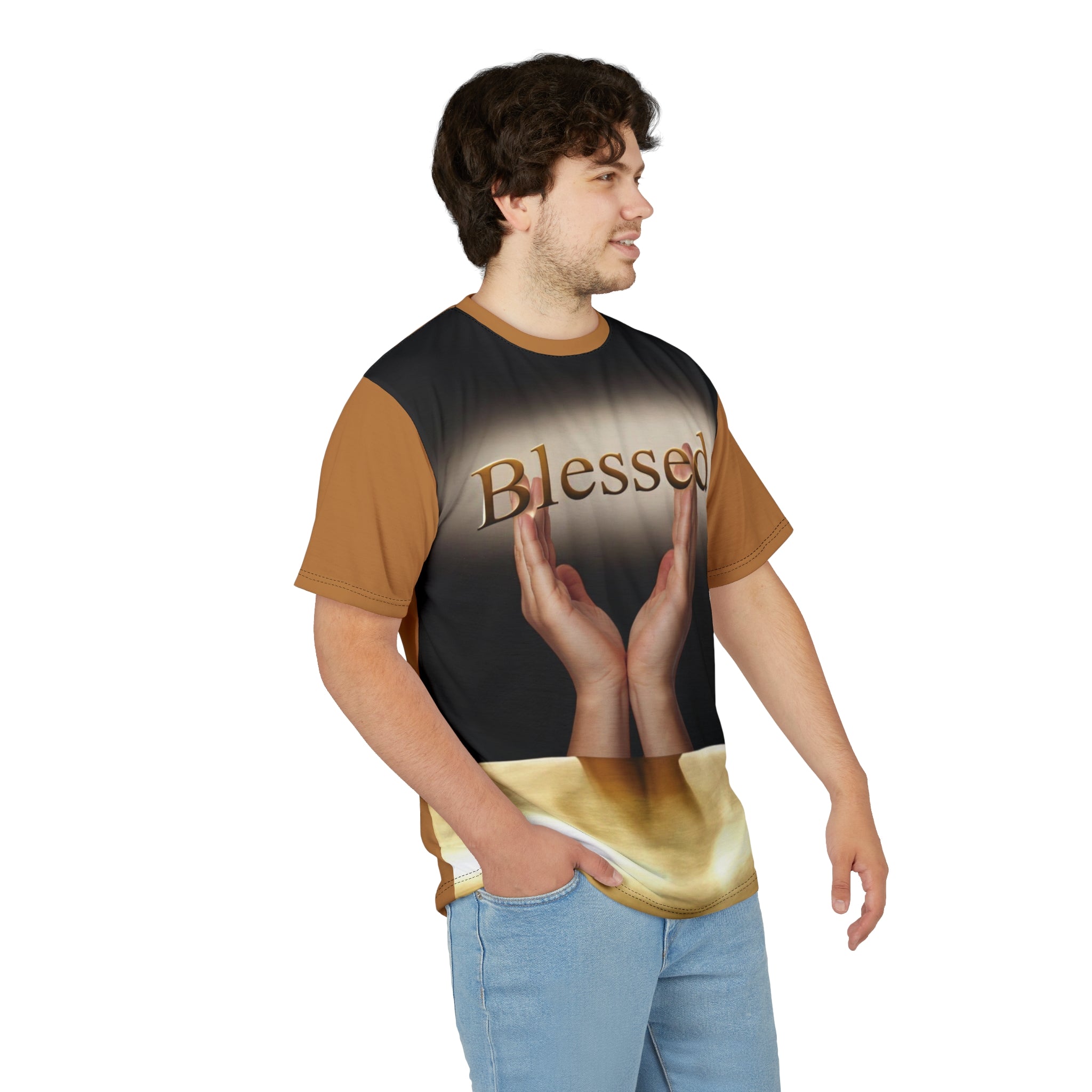 Blessed Unisex Cut & Sew Tee, Inspirational Apparel, Spiritual Gift, Faith-Based Fashion, Unique T-Shirt, Everyday Wear