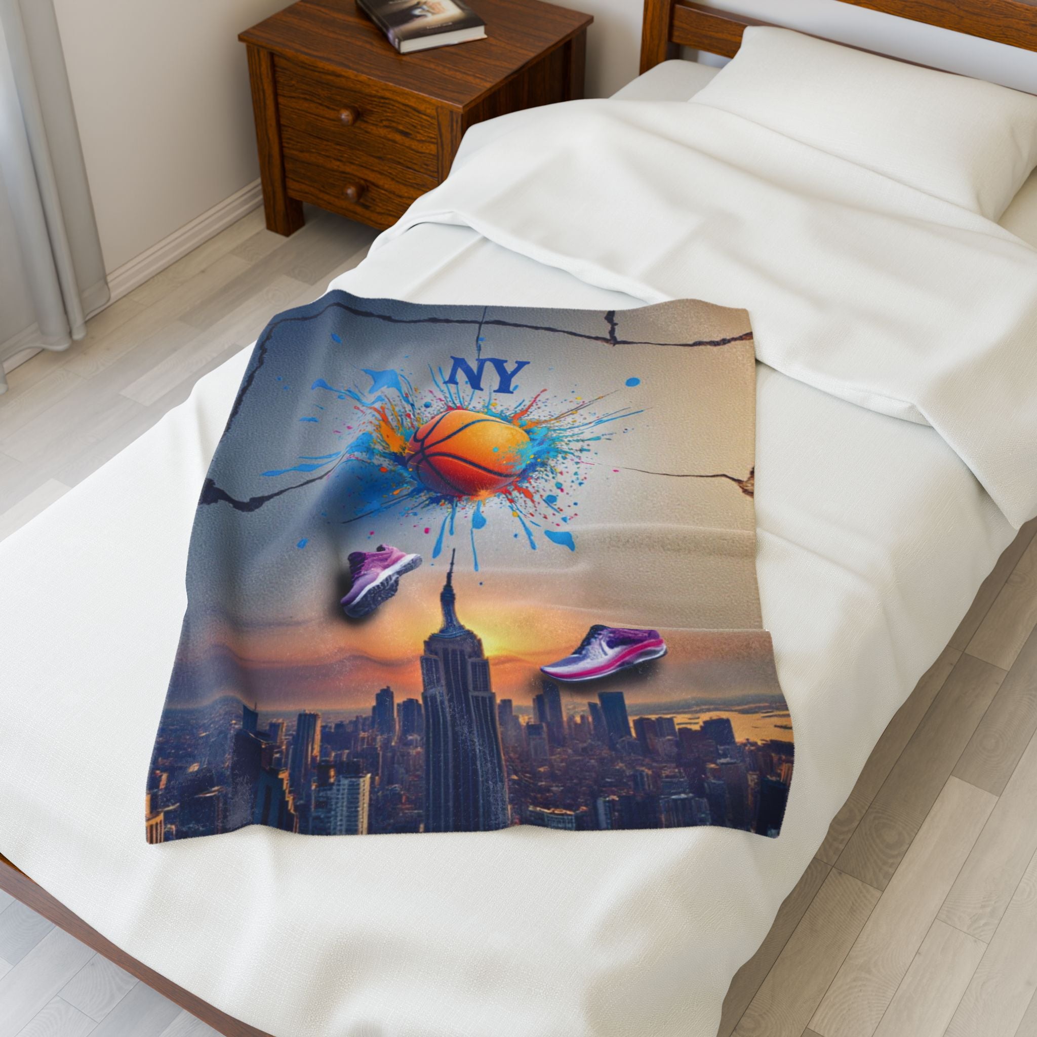 Urban Basketball Velveteen Plush Blanket