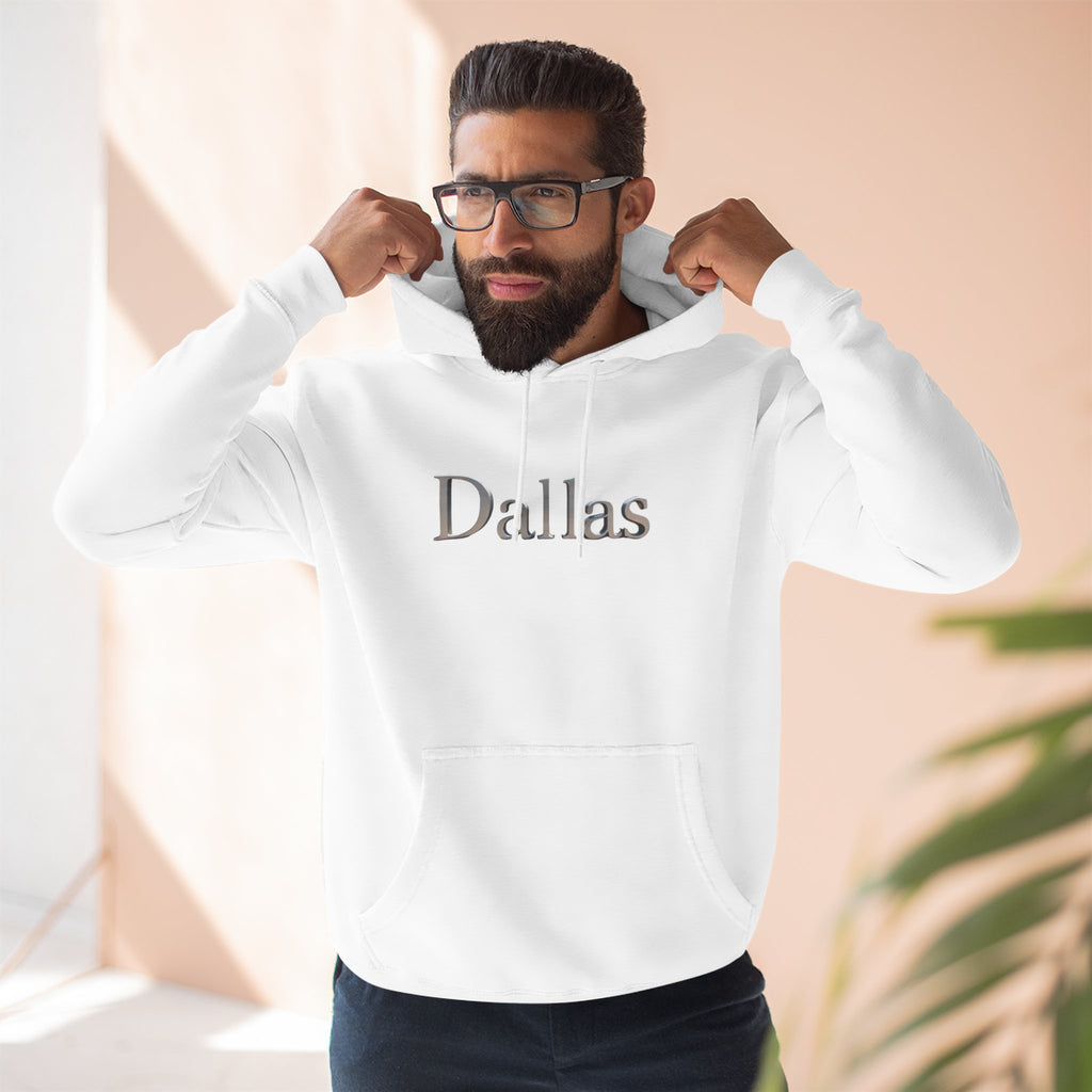 Dallas Three-Panel Fleece Hoodie | Cozy Casual Wear, City Pride Sweatshirt, Perfect Gift for Texas Lovers, Comfortable Everyday Hoodie