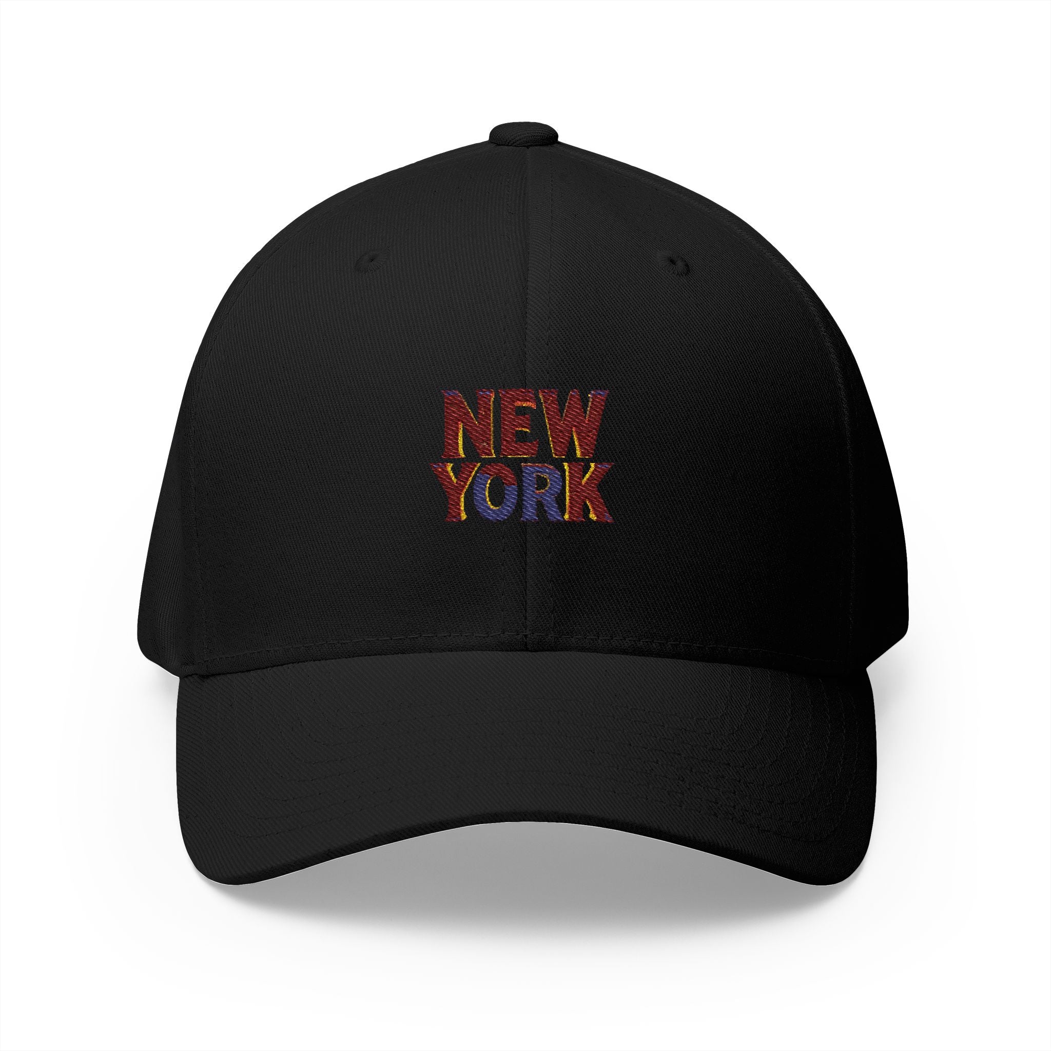 New York Embroidered Cap — Vintage Lettering Structured Hat