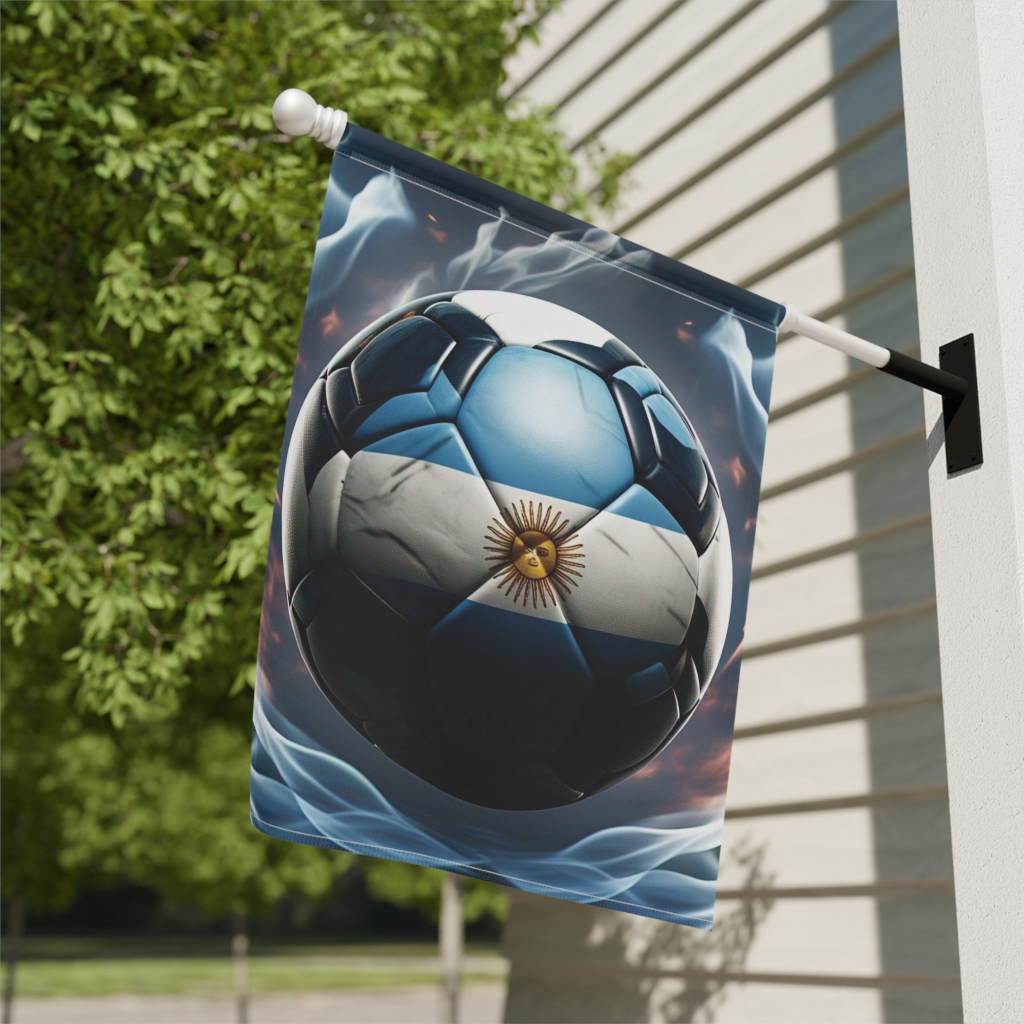 Argentina Soccer Ball Garden Flag – Football Fan Garden Banner