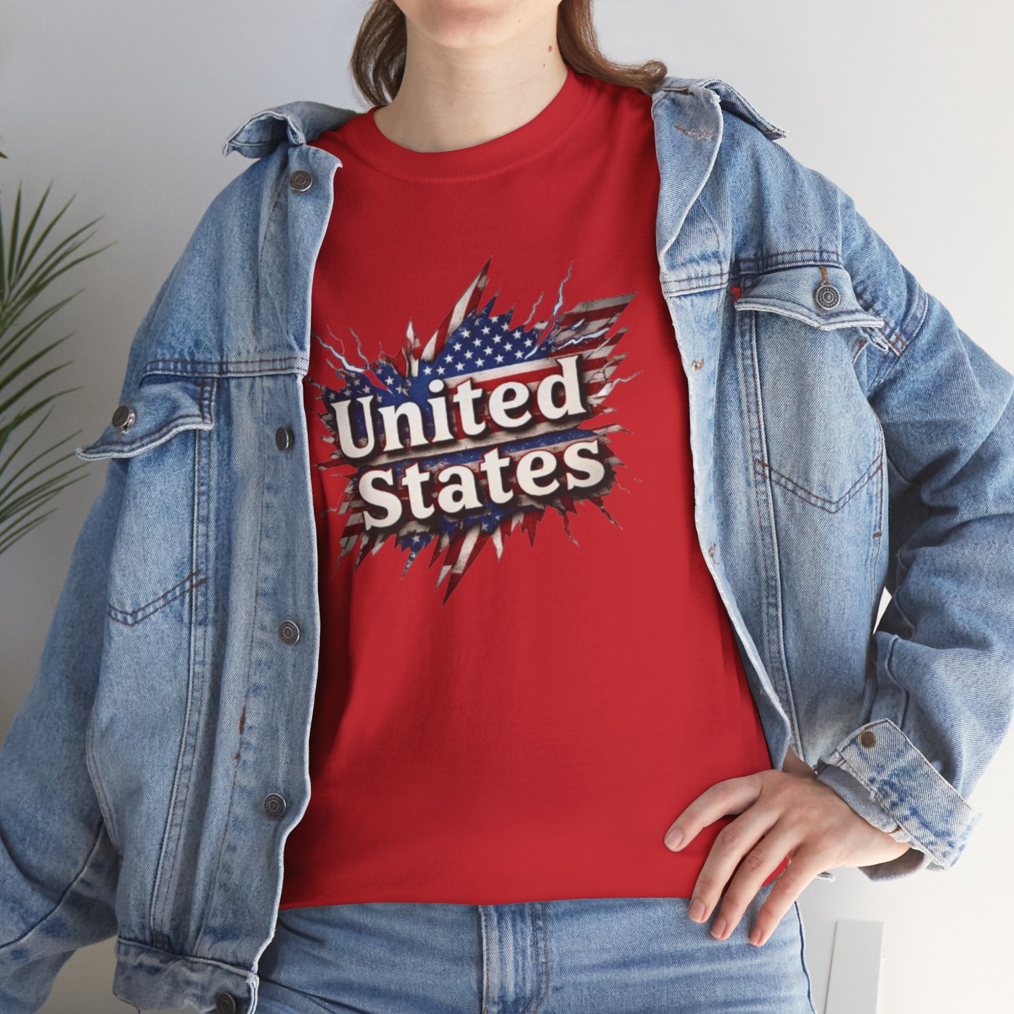 Patriotic USA Unisex Heavy Cotton Tee - American Flag Graphic