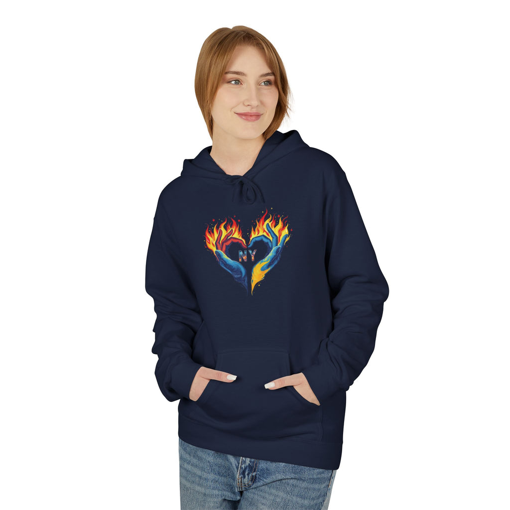 "NY Spirit" Sweatshirt | Fire and Ice Heart Design