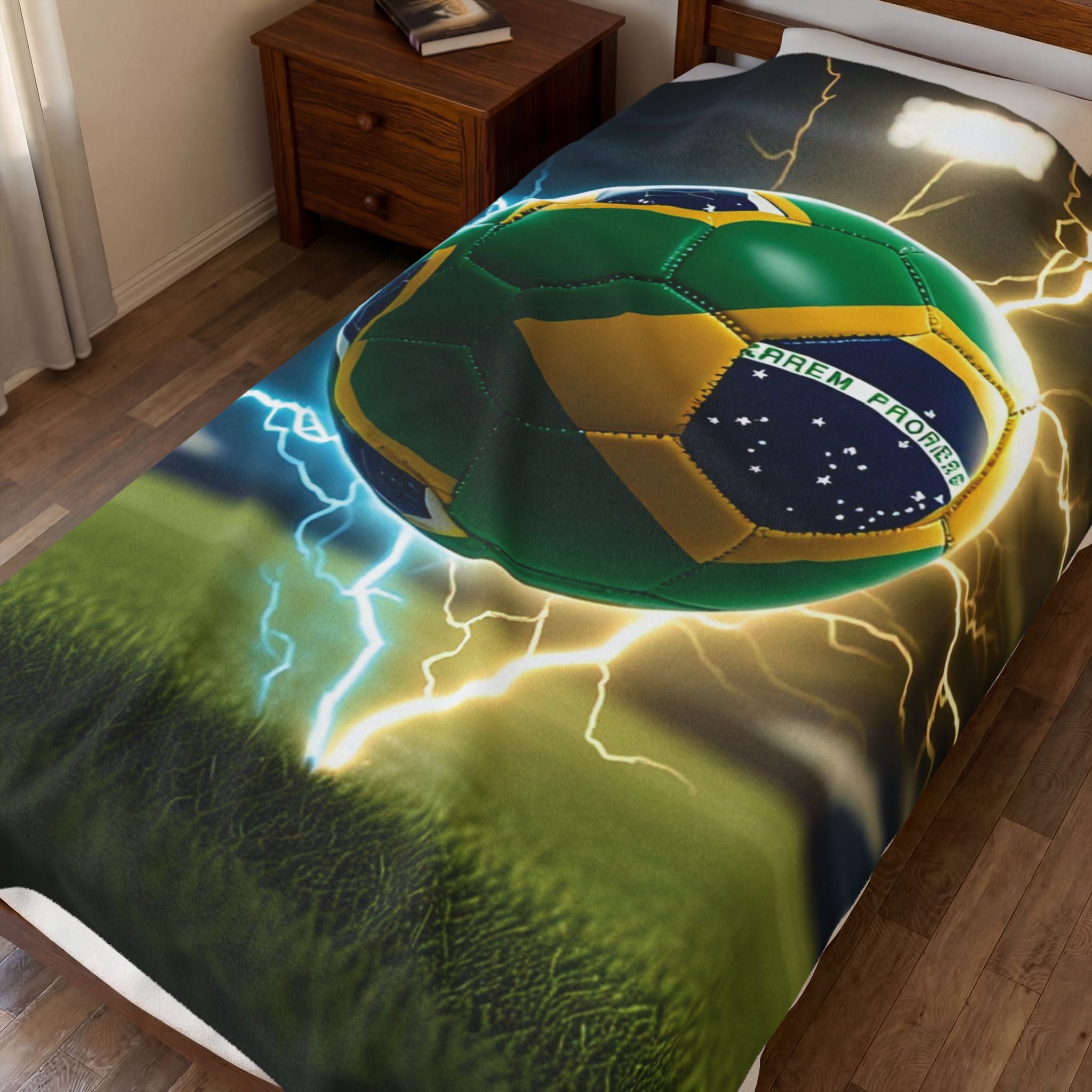 Cobertor de veludo de futebol