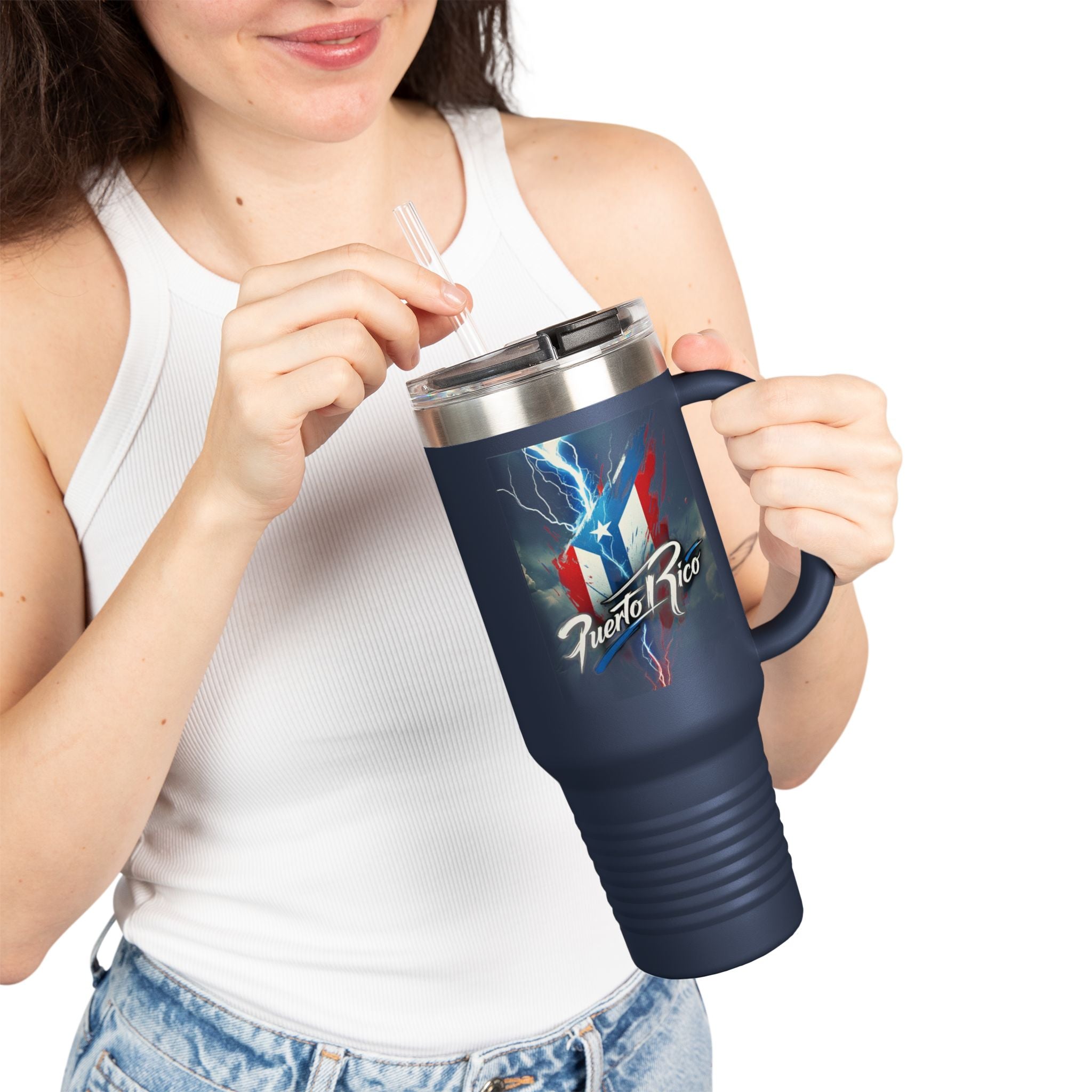Taza de viaje con aislamiento puertorriqueño