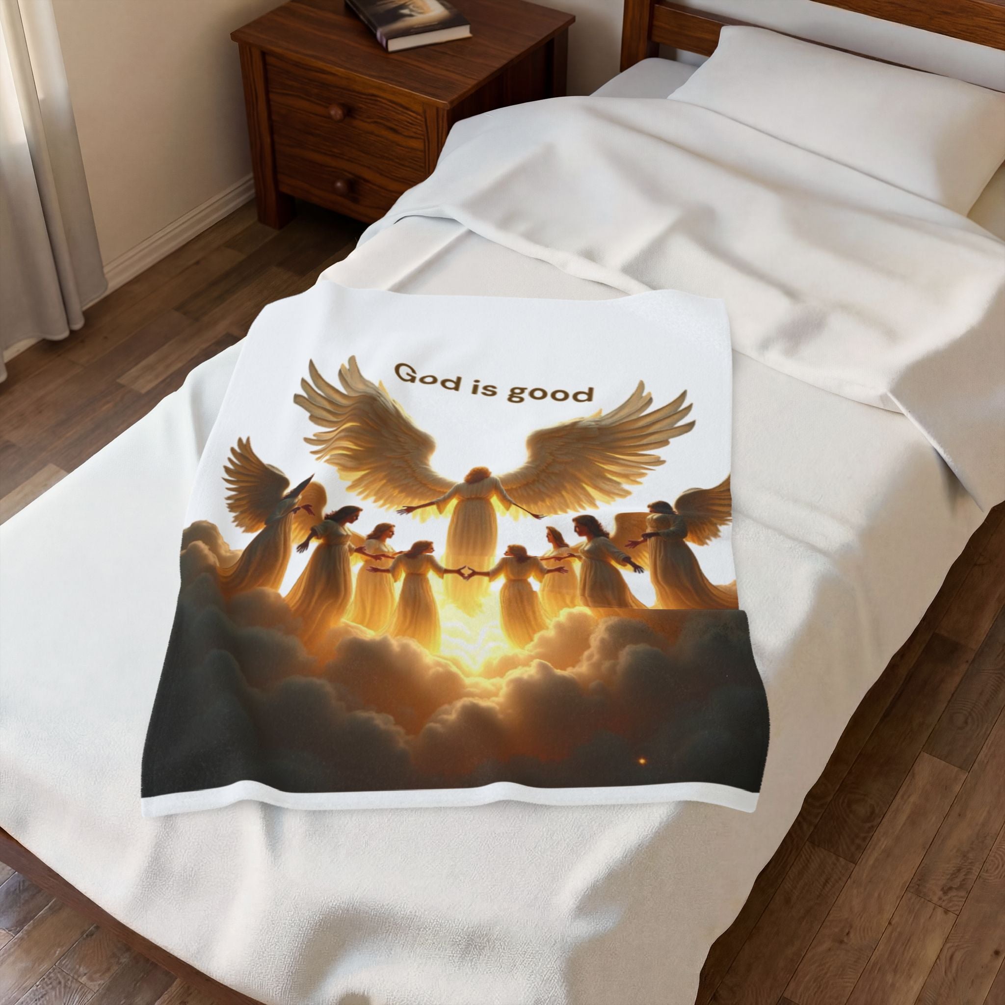 Inspirational Velveteen Plush Blanket - 'God is Good' - Cozy Home Decor for Faith &amp; Comfort
