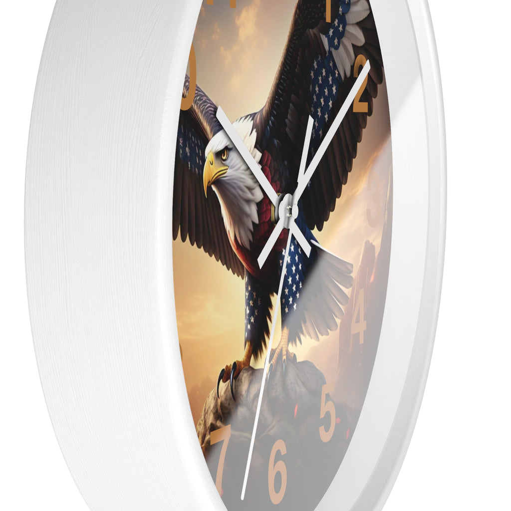 Patriotic Eagle Wall Clock - Bold American Spirit Decor
