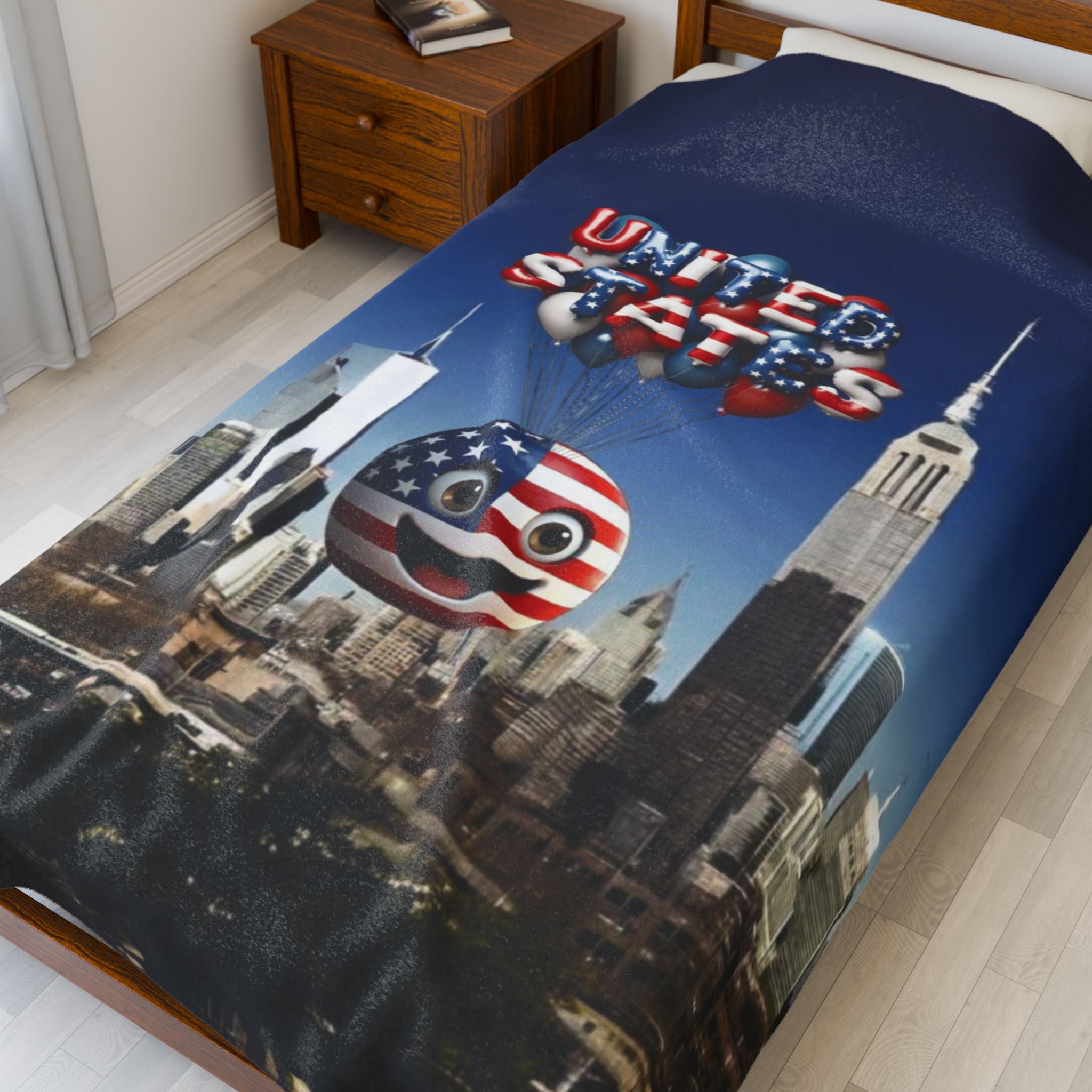 Patriotic Velveteen Plush Blanket - United States Theme