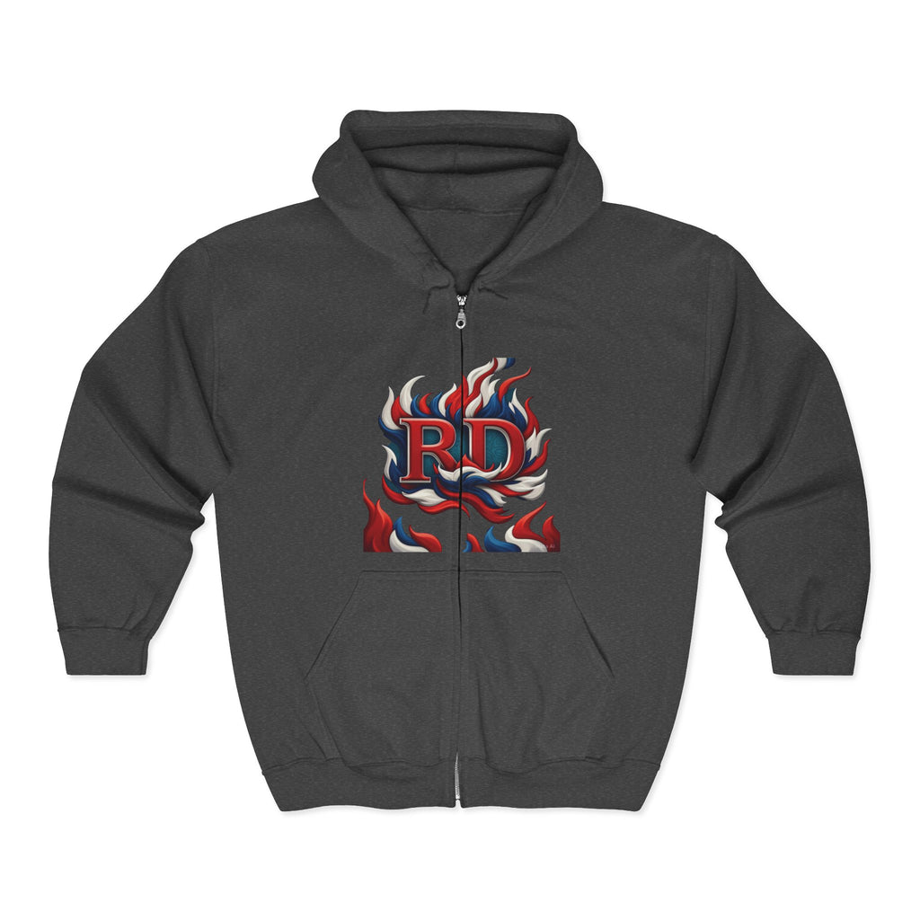 Dominican Republic Flag Full Zip Hoodie
