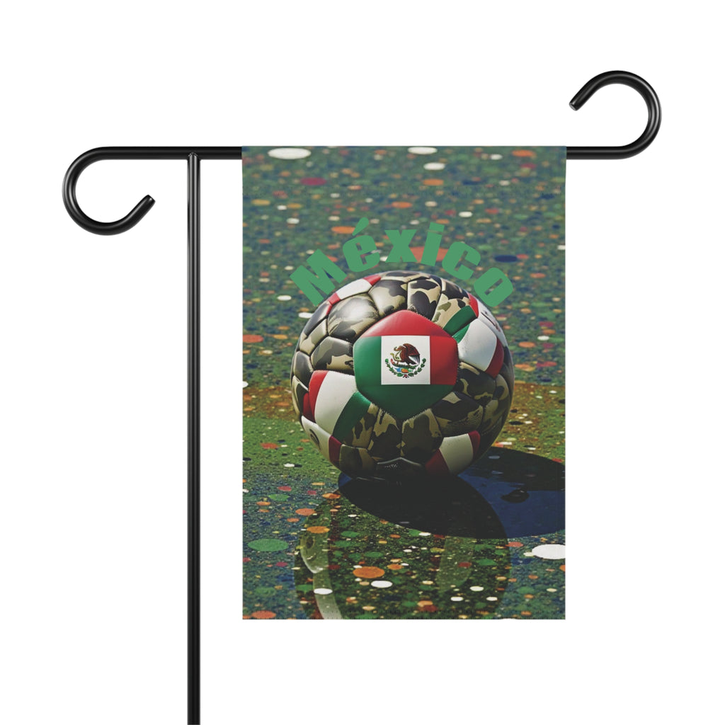 Mexico Soccer Ball Garden Flag — Patriotic Football Garden & House Banner