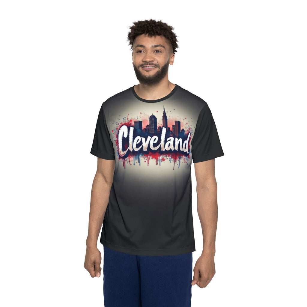 Cleveland Skyline Sports Jersey — Men’s Athletic Tee with Graffiti Script