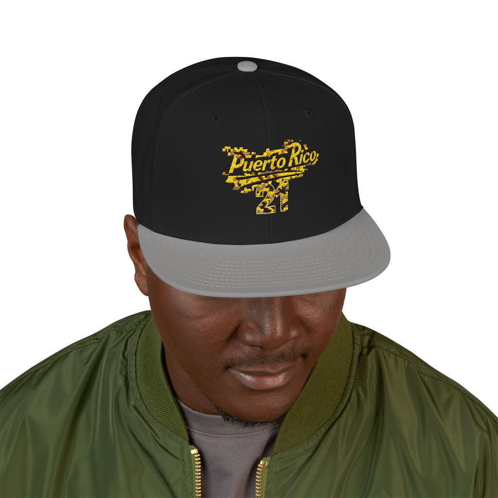 Gorra Snapback Puerto Rico 21: elegante gorra bordada para celebraciones de verano