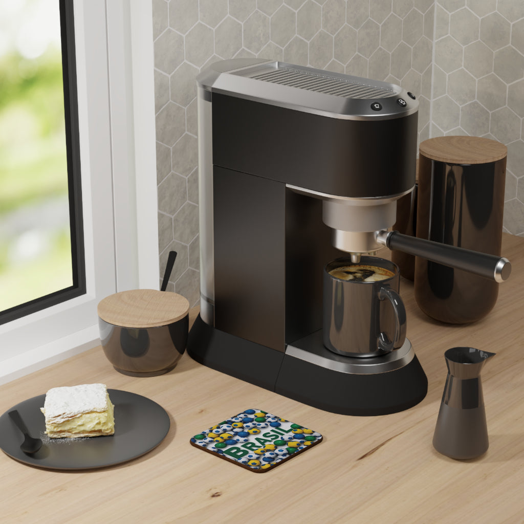 Porta-copos de papelão com bolas de futebol brasileiras - perfeito para fãs de esportes e festas