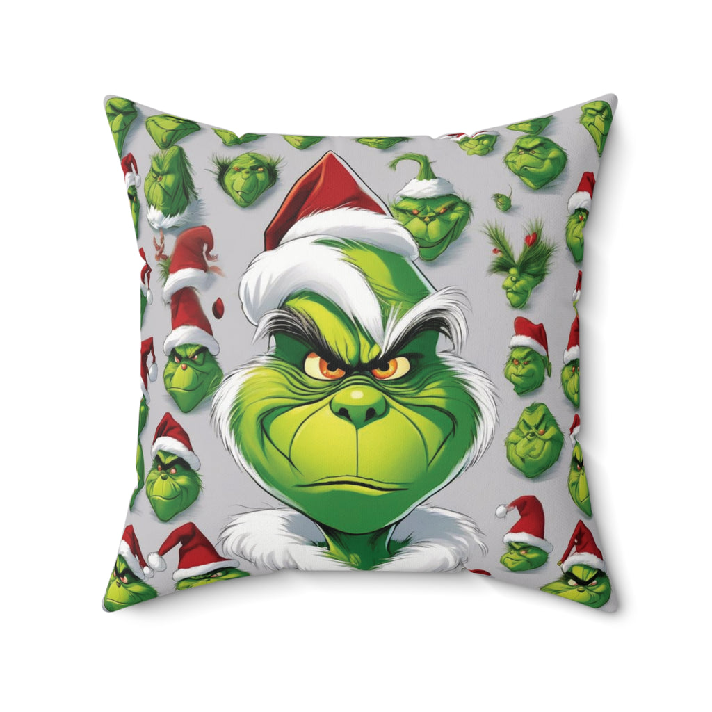 Grinch Face Pillow