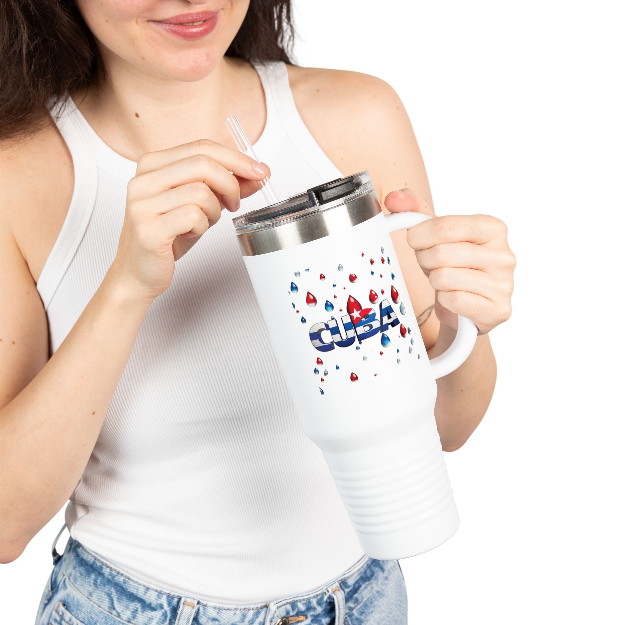 Taza de viaje con temática cubana 40 oz