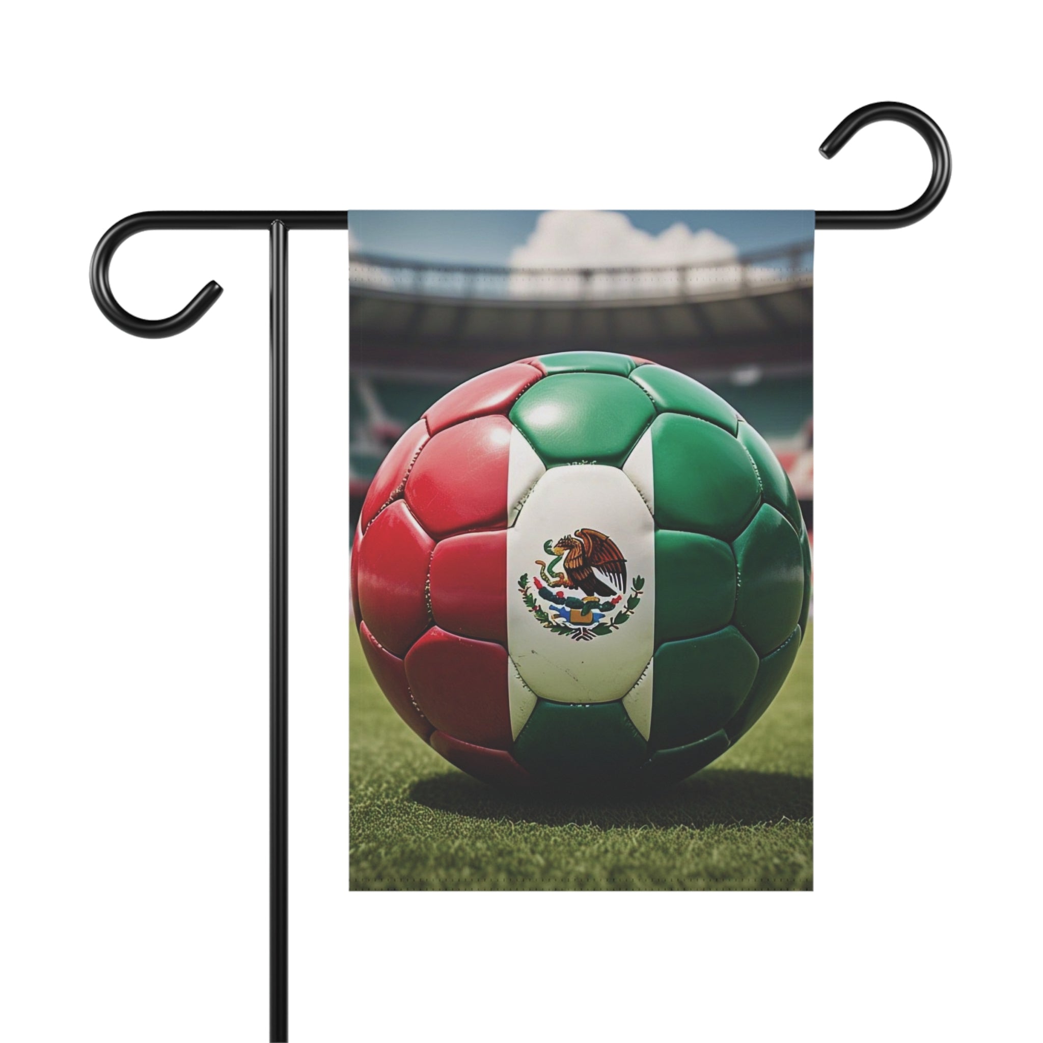 Mexico Soccer Ball Garden Flag - Mexican Football Stadium House Banner