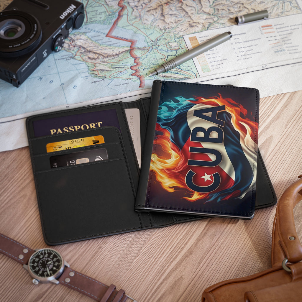 Funda para pasaporte con la bandera de Cuba: accesorio de viaje para aventureros