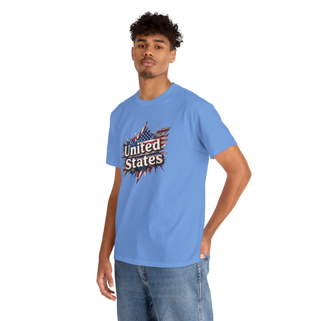 Patriotic USA Unisex Heavy Cotton Tee - American Flag Graphic