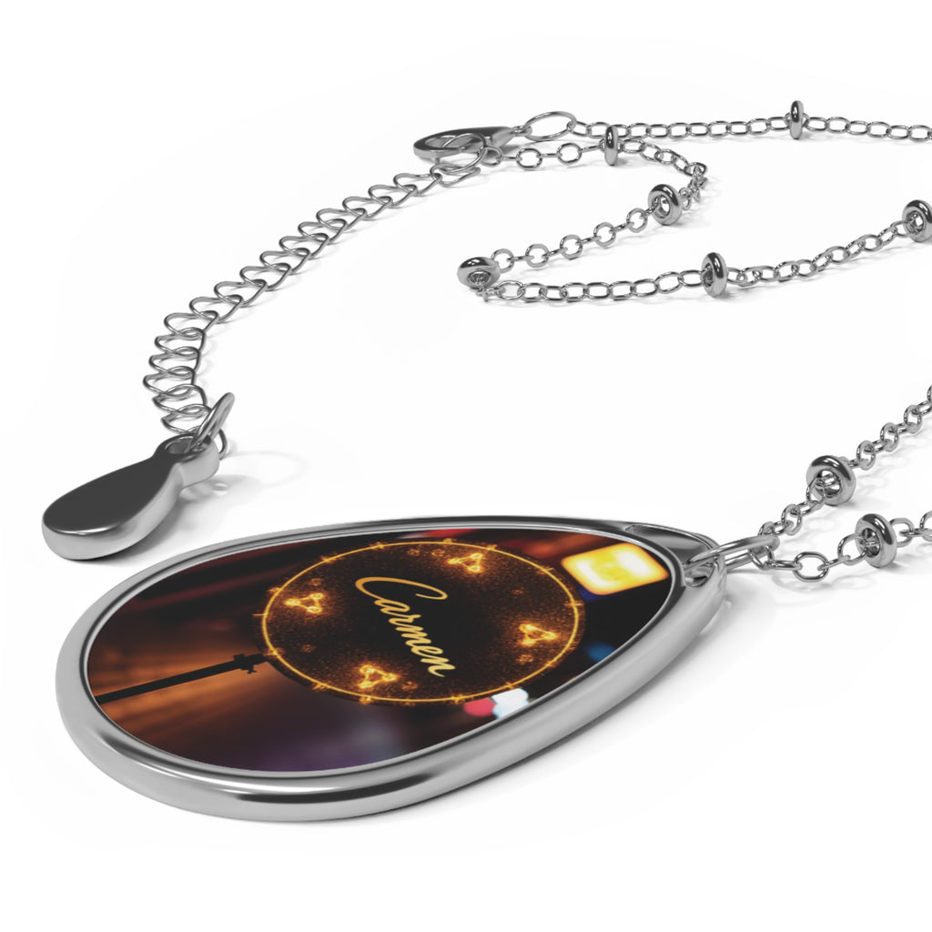 Personalized oval necklace, with the name 'Carmen ' Custom Pendant Jewelry, Elegant Gift for Her, Name Necklace, Mother's Day Necklace, Unique Jewelry 