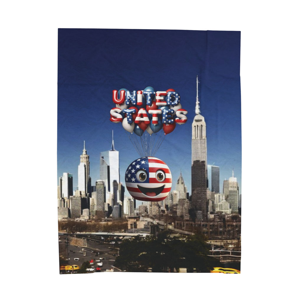 Patriotic Velveteen Plush Blanket - United States Theme