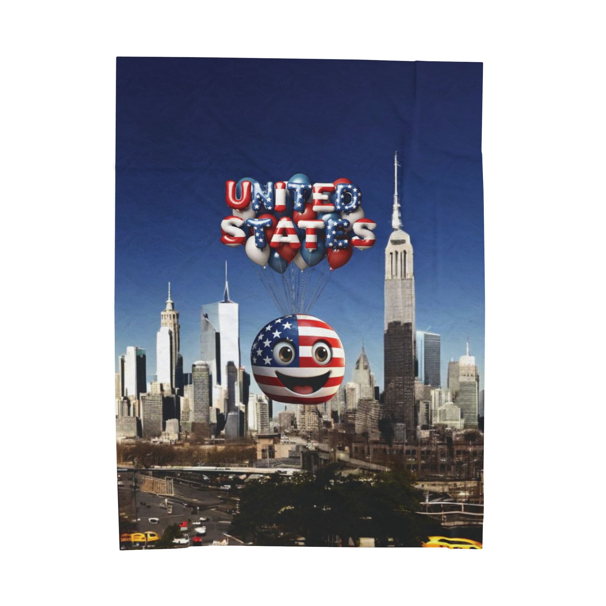 Patriotic Velveteen Plush Blanket - United States Theme