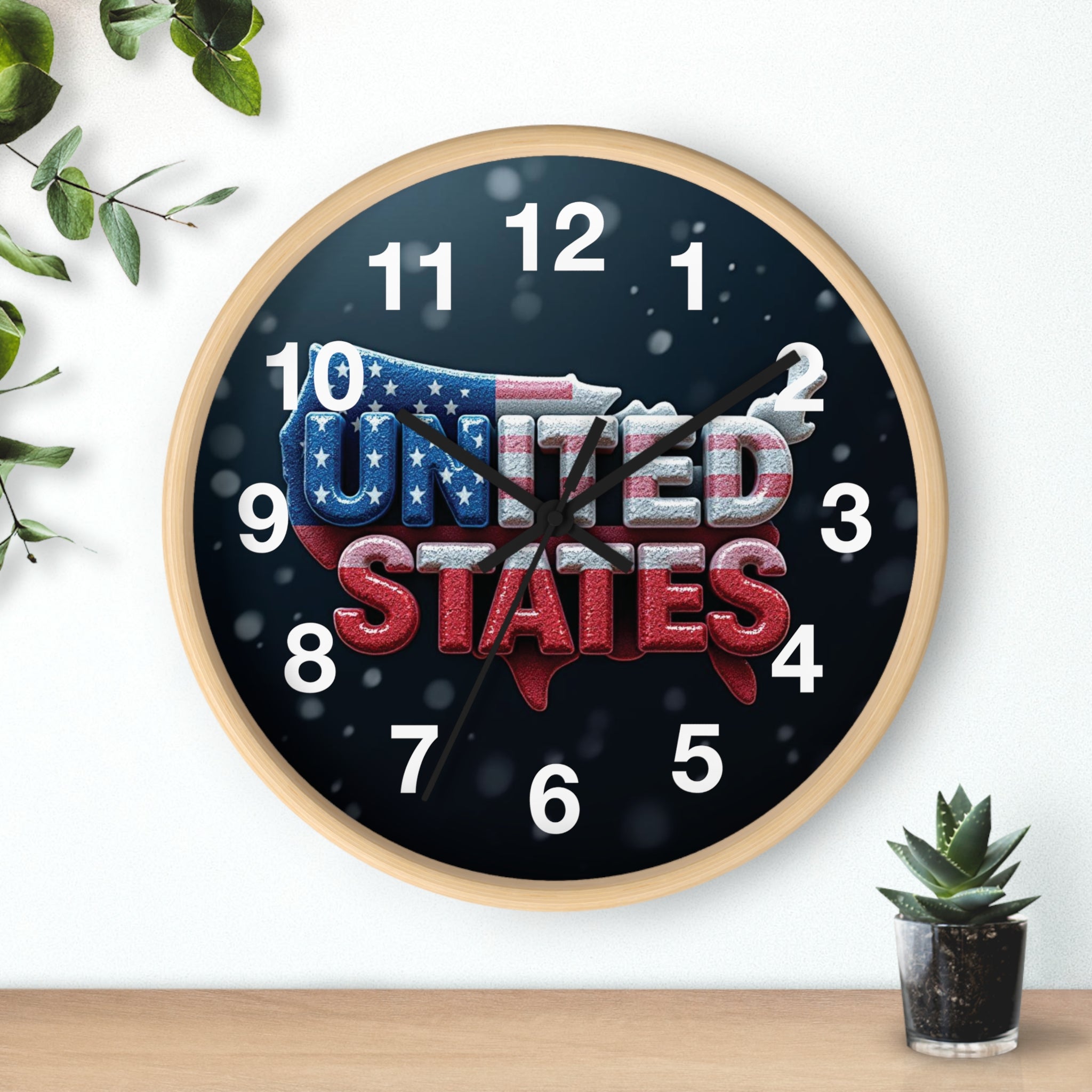 Patriotic United States Wall Clock - Perfect for Home or Office Decor