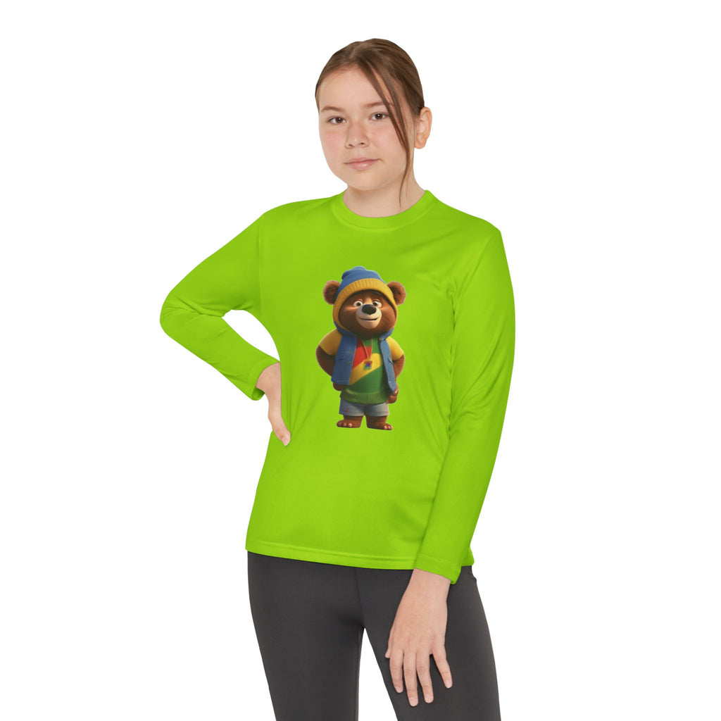 Youth Long Sleeve Tee - Bear Image Gift for Young People 