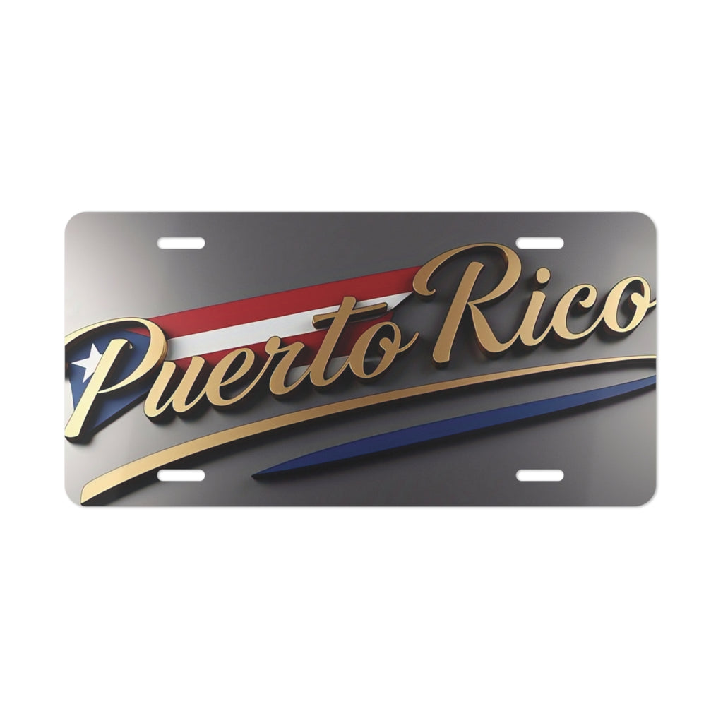 Placa de Vanidad de Puerto Rico - Decoración Personalizada para Auto