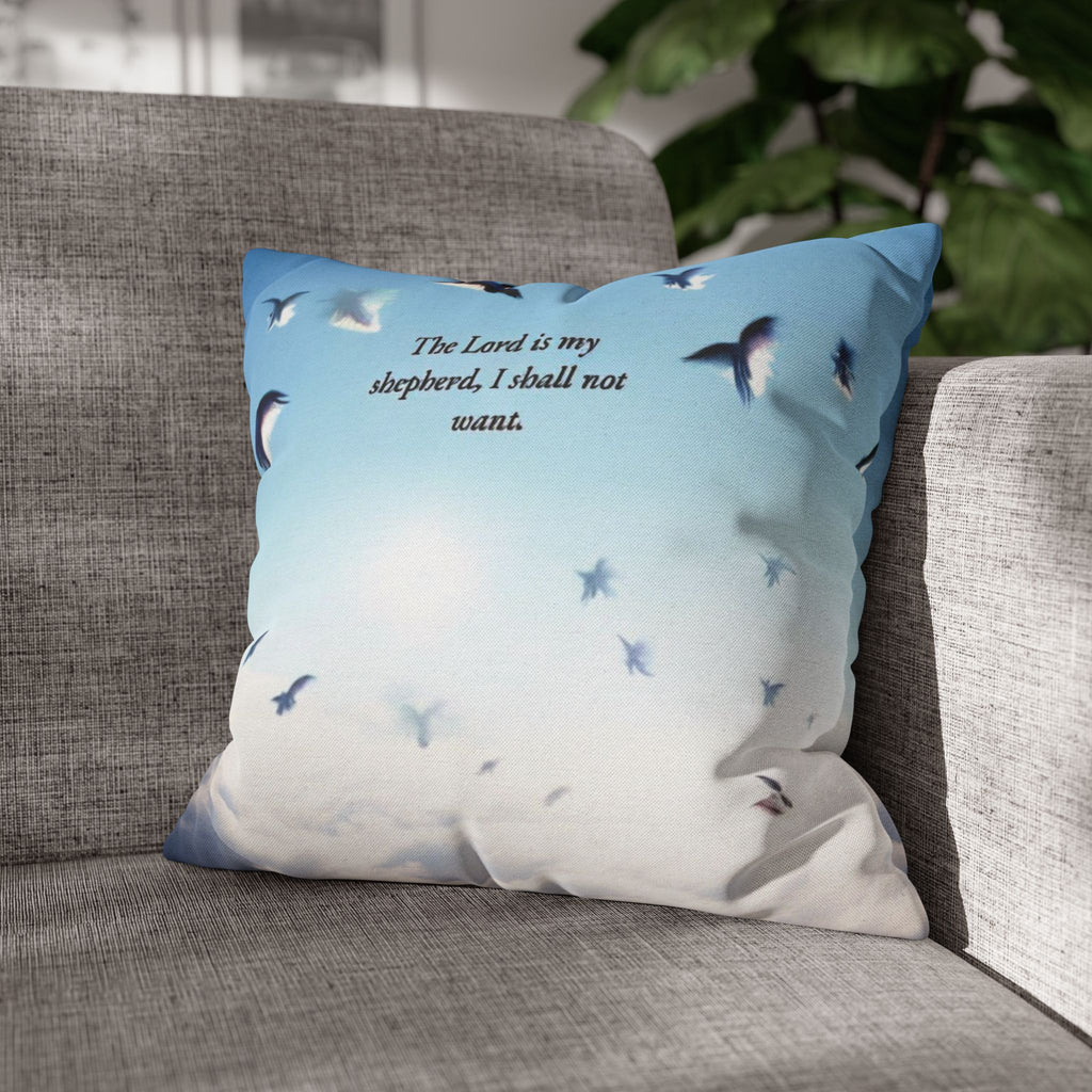 Inspirational Bird Print Pillowcase - Decorative Cushion Cover, Home Decor, Gift for Living Room, Bedroom, Spiritual Quote
