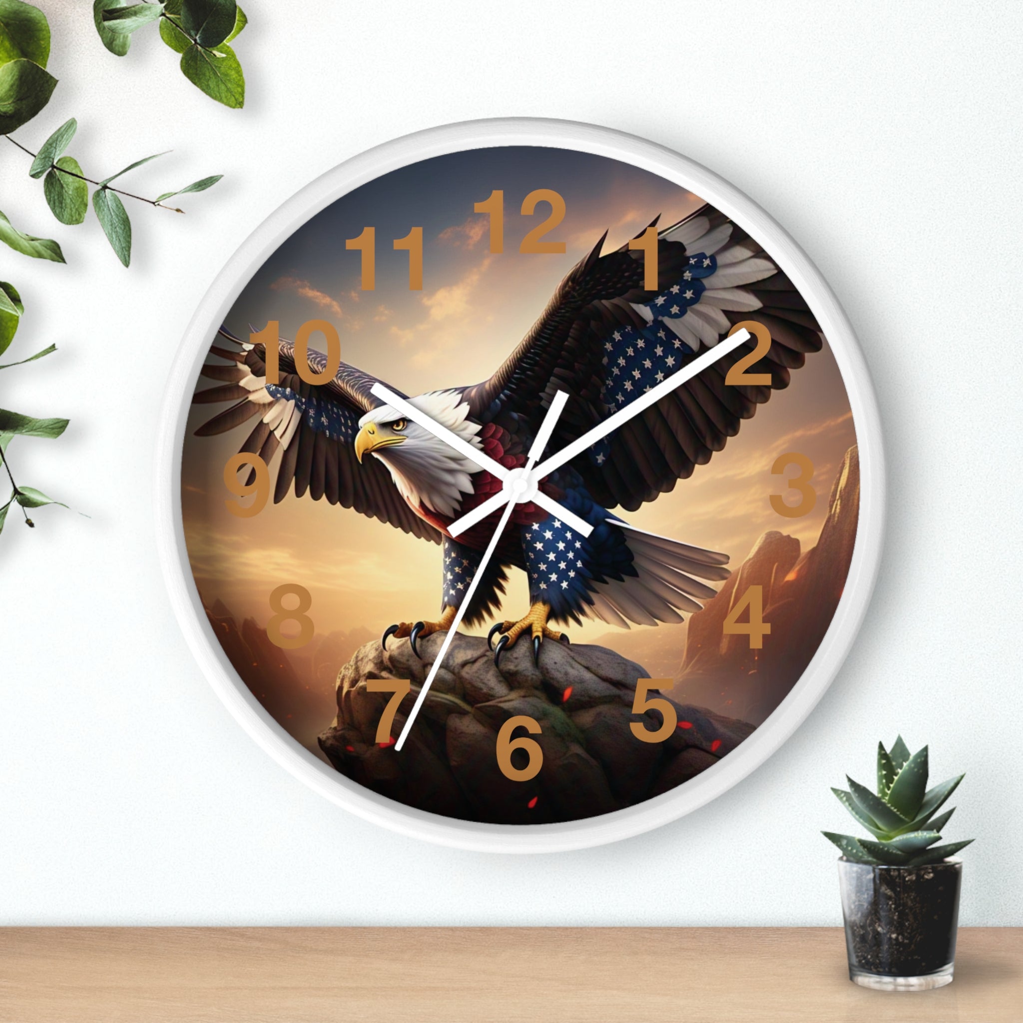 Patriotic Eagle Wall Clock - Bold American Spirit Decor