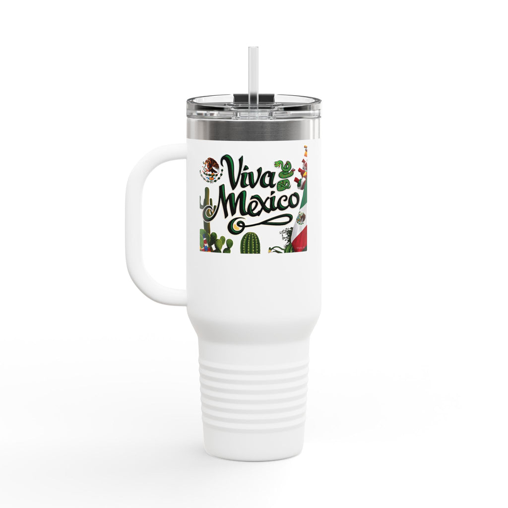 Taza de viaje térmica Viva México- 40oz Cactus Design