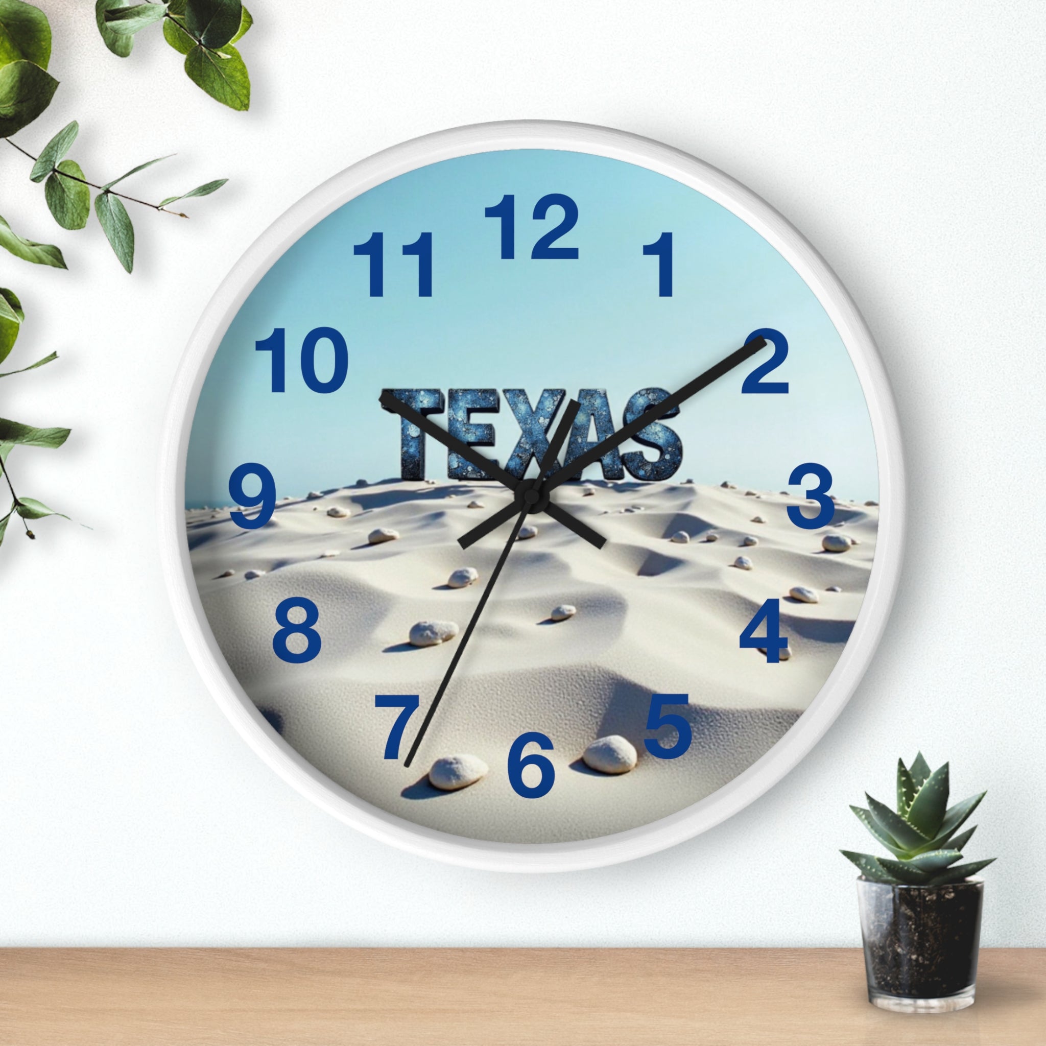 Texas Desert-Themed Wall Clock, Unique Home Décor, Gift for Texas Lovers, Beach Vibe Clock, Country Home Accent