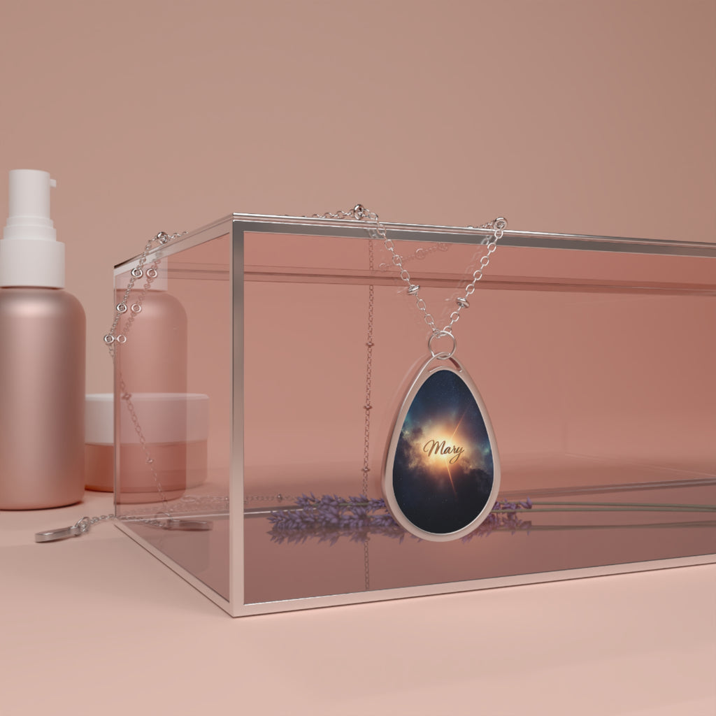 Personalized oval necklace, with the name 'Mary ' Custom Engraved Jewelry, Meaningful Gift, Keepsake Pendant, Unique Name Necklace