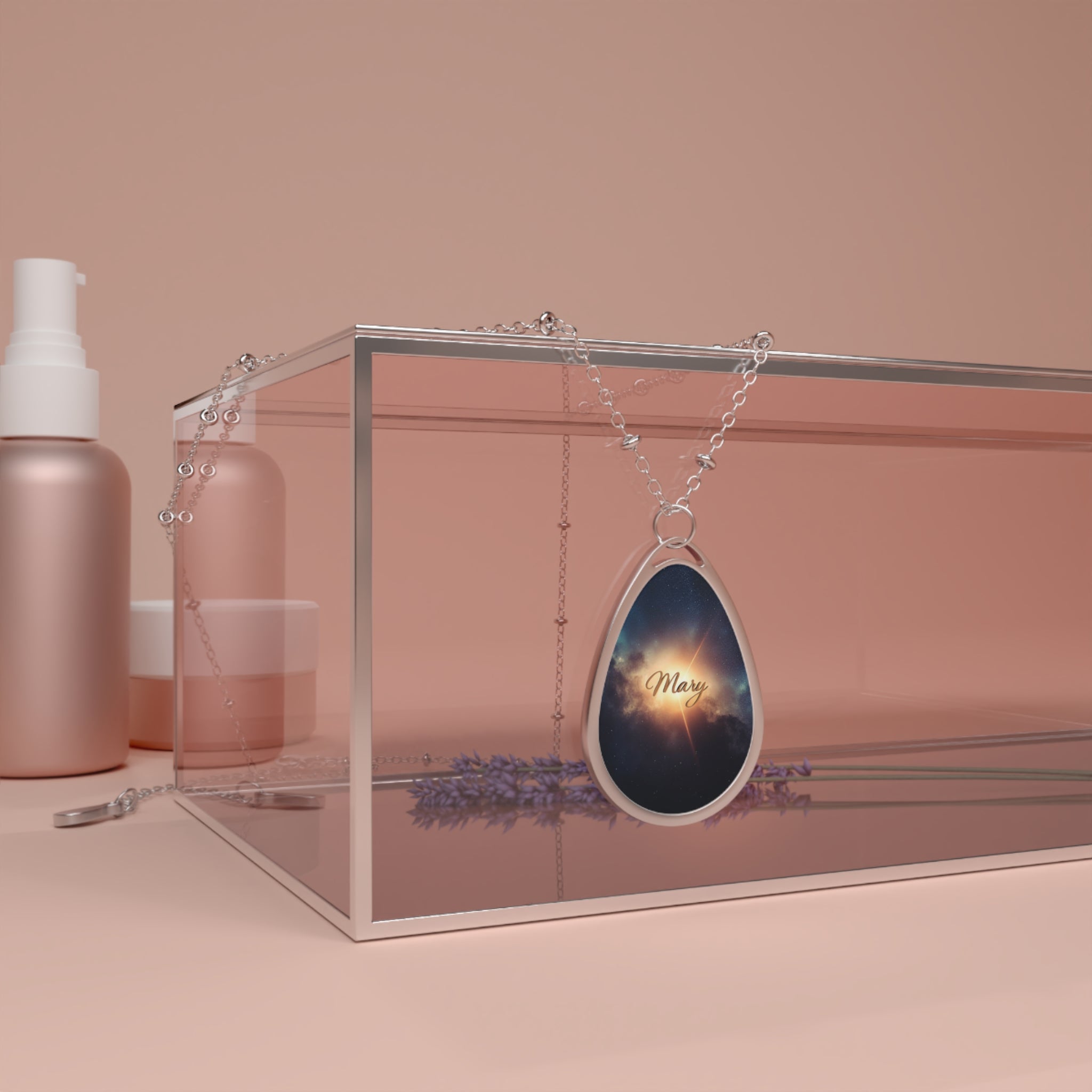 Personalized oval necklace, with the name 'Mary ' Custom Engraved Jewelry, Meaningful Gift, Keepsake Pendant, Unique Name Necklace